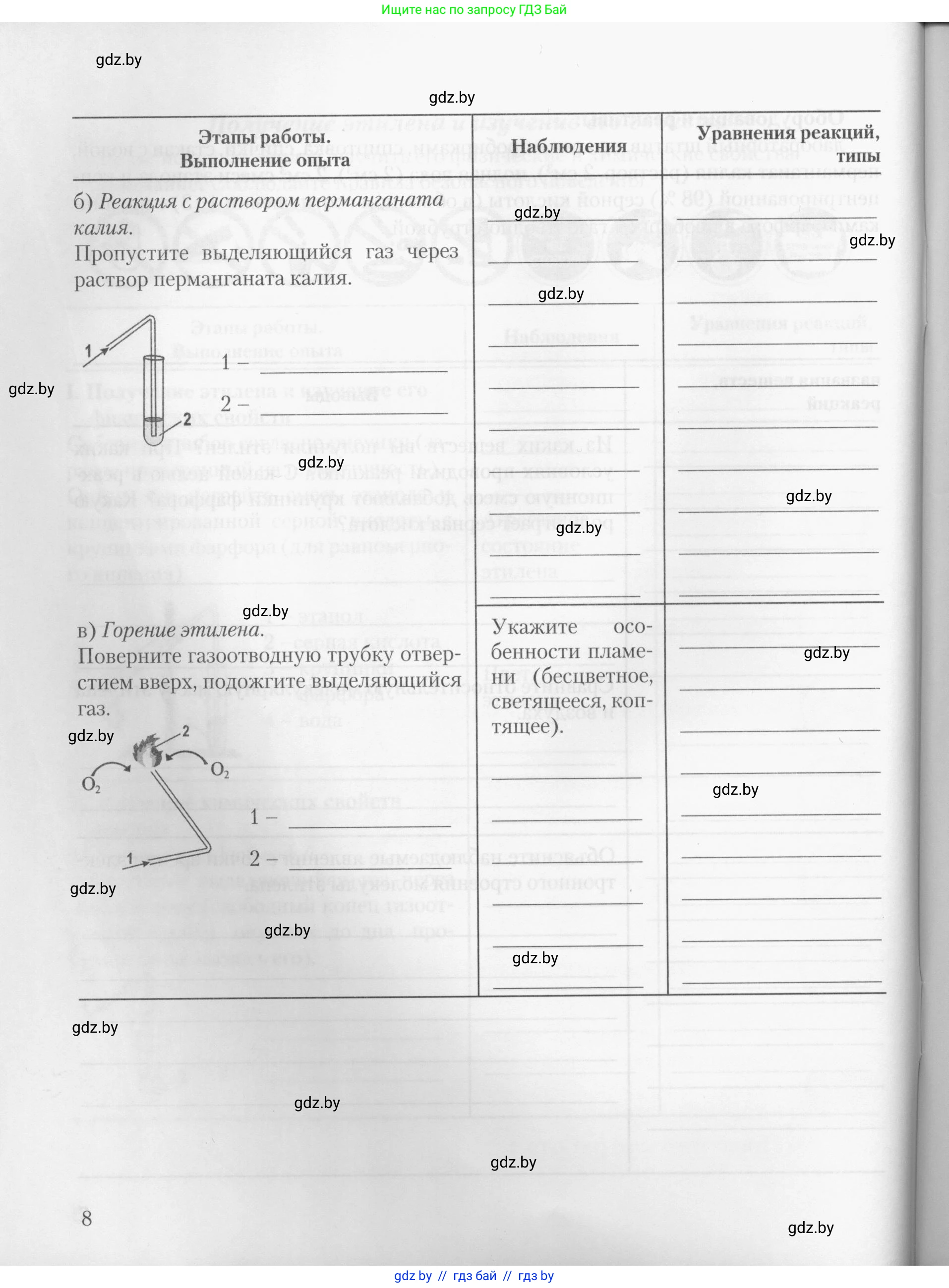 Химия, 10 класс Тетрадь для практических работ, автор: Борушко Ирина Ивановна, издательство Сэр-Вит, Минск, 2020, голубого цвета, Часть 2, страница 8