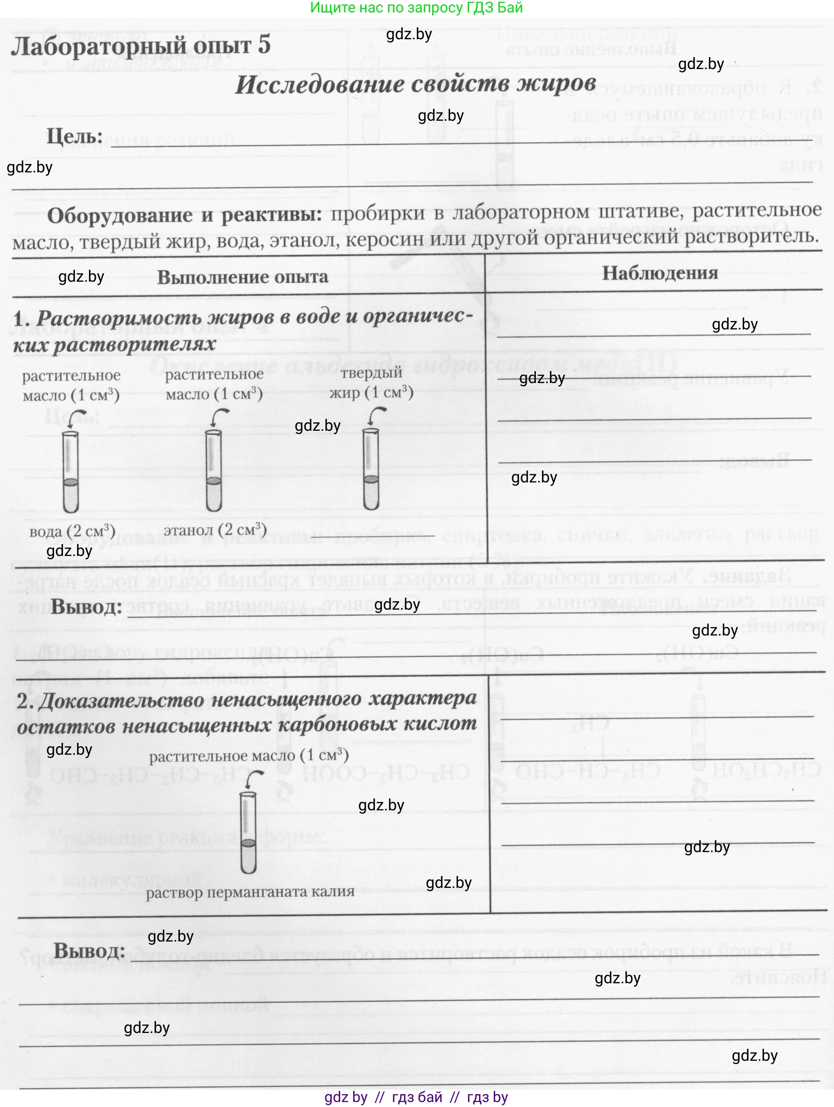 Химия, 10 класс Тетрадь для практических работ, автор: Борушко Ирина Ивановна, издательство Сэр-Вит, Минск, 2020, голубого цвета, Часть 2, страница 8, Условия