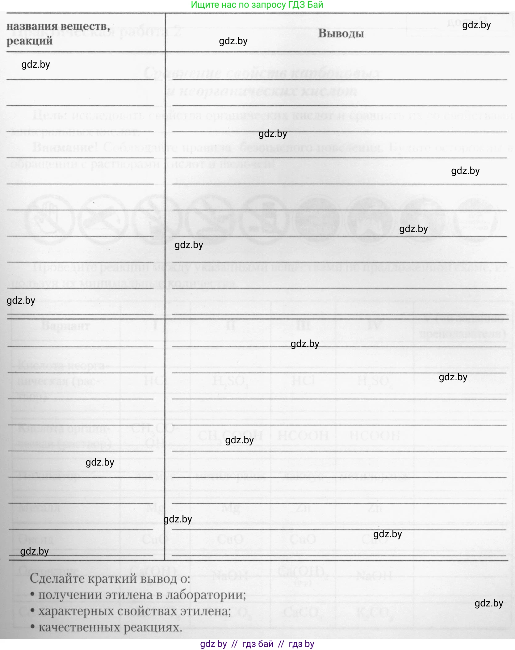 Химия, 10 класс Тетрадь для практических работ, автор: Борушко Ирина Ивановна, издательство Сэр-Вит, Минск, 2020, голубого цвета, Часть 1, страница 6, номер 1, Условия (продолжение 4)