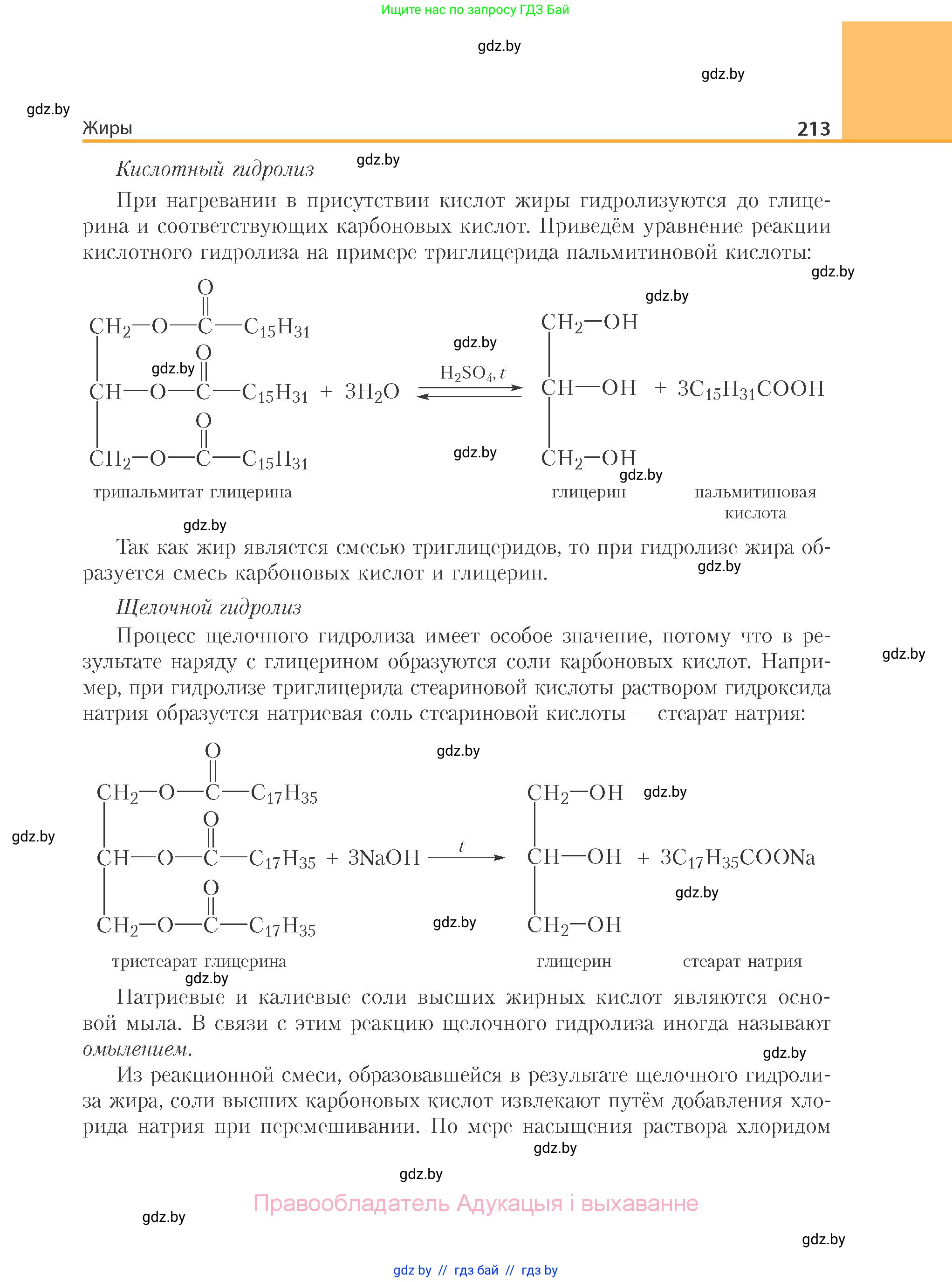 Химия, 10 класс Учебник, авторы: Колевич Татьяна Александровна, Матулис Вадим Эдвардович, Матулис Виталий Эдвардович, Варакса Игорь Николаевич, издательство Адукацыя i выхаванне, Минск, 2019, страница 213