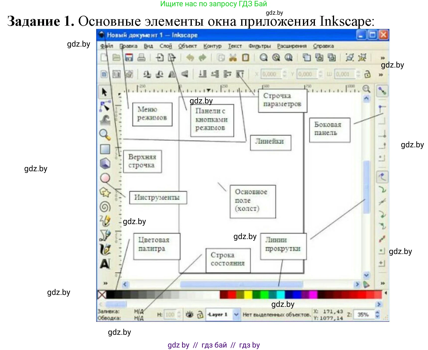 Информатика, 7 класс рабочая тетрадь, автор: Овчинникова Лариса Генадьевна, издательство Аверсэв, Минск, 2017, голубого цвета, страница 99, номер 1, Решение