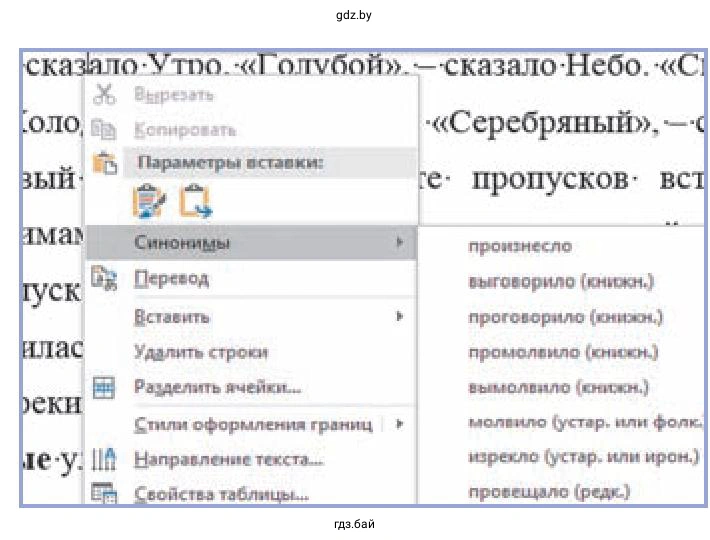 Меню: Синонимы