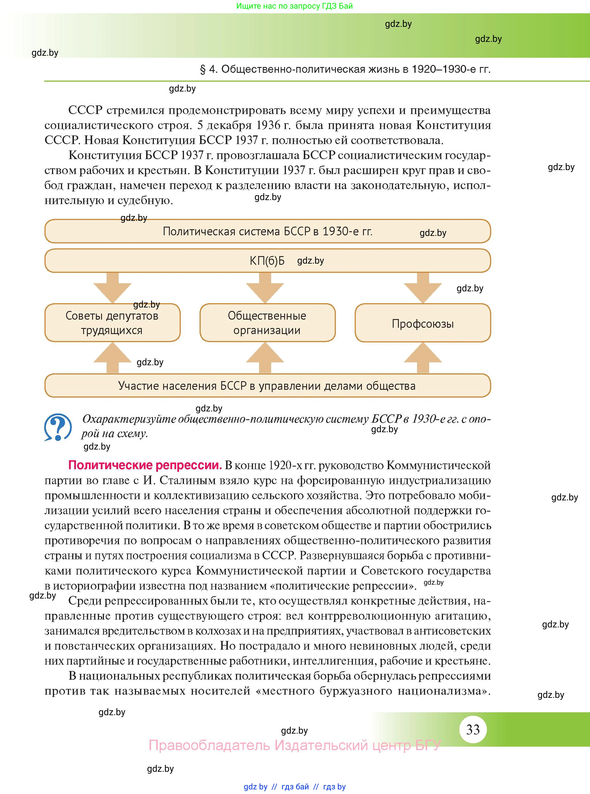 История Беларуси (Гісторыя Беларусі), 11 класс Учебник, авторы: Касович Александр Валерьевич, Барабаш Наталья Викторовна, Корзюк А А, Йоцюс В А, Матюш П А, Соловьянов А П, издательство Издательский центр БГУ, Минск, 2021, страница 33