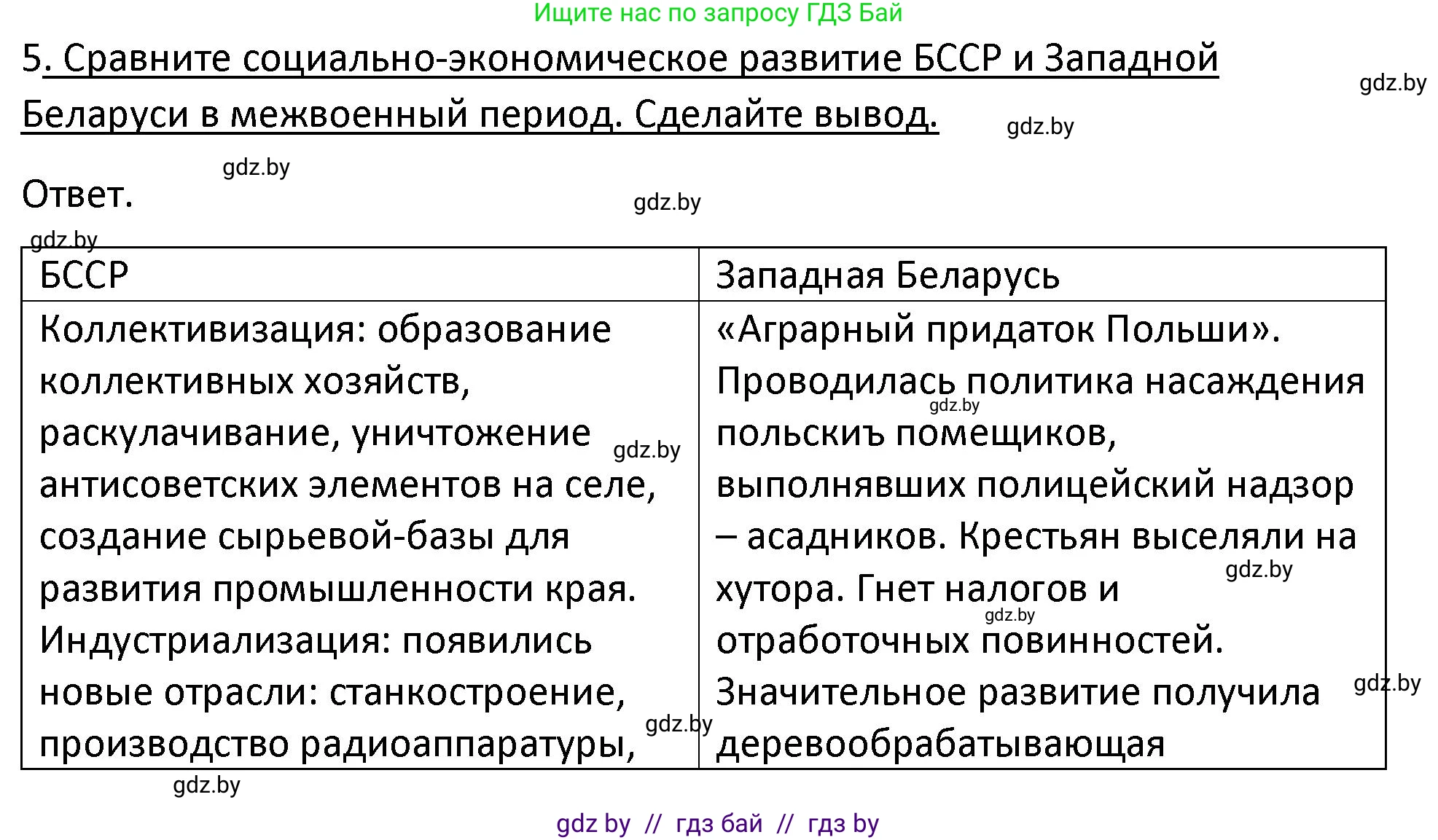 История Беларуси (Гісторыя Беларусі), 11 класс Учебник, авторы: Касович Александр Валерьевич, Барабаш Наталья Викторовна, Корзюк А А, Йоцюс В А, Матюш П А, Соловьянов А П, издательство Издательский центр БГУ, Минск, 2021, страница 81, номер 5, Решение