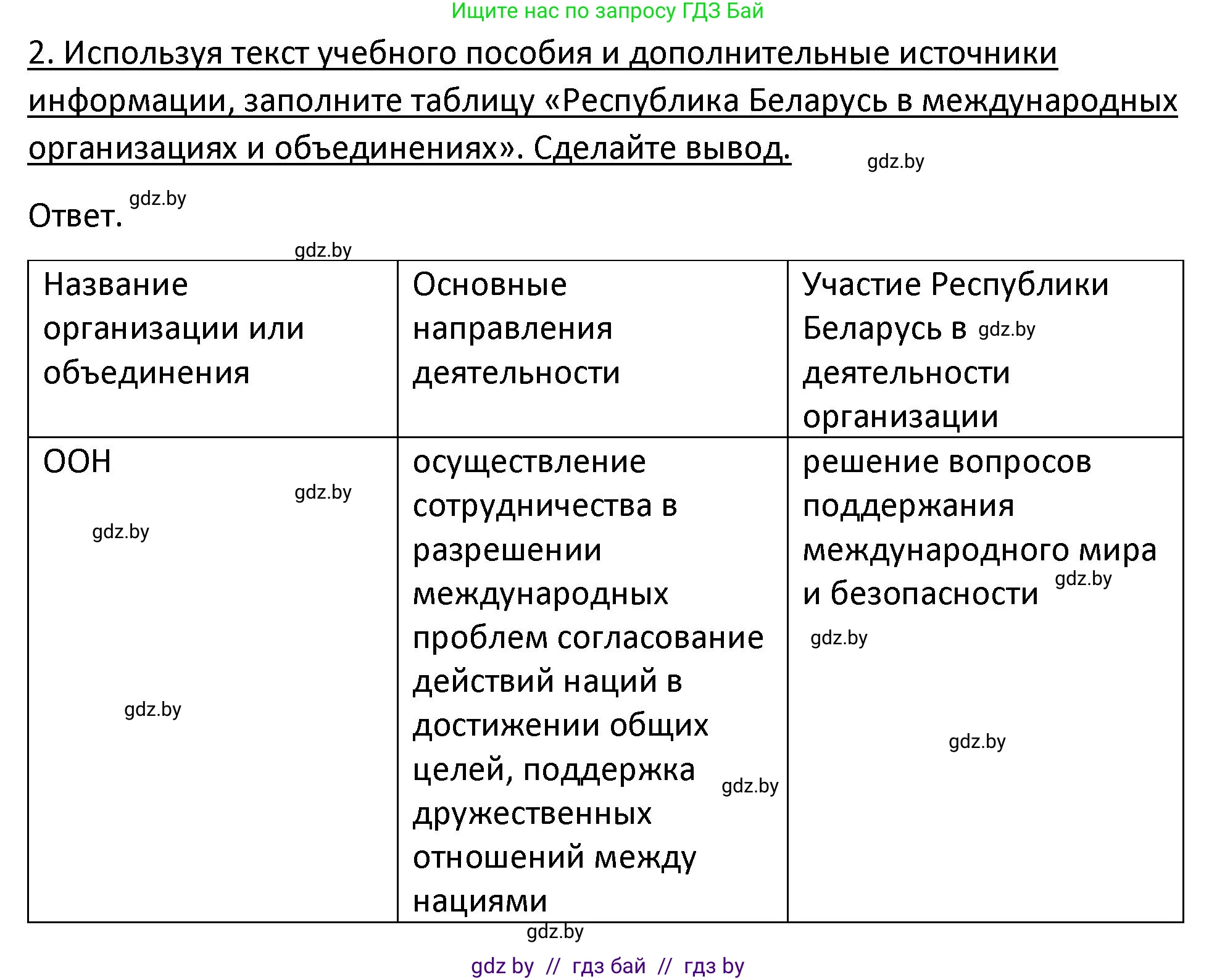 История Беларуси (Гісторыя Беларусі), 11 класс Учебник, авторы: Касович Александр Валерьевич, Барабаш Наталья Викторовна, Корзюк А А, Йоцюс В А, Матюш П А, Соловьянов А П, издательство Издательский центр БГУ, Минск, 2021, страница 152, номер 2, Решение