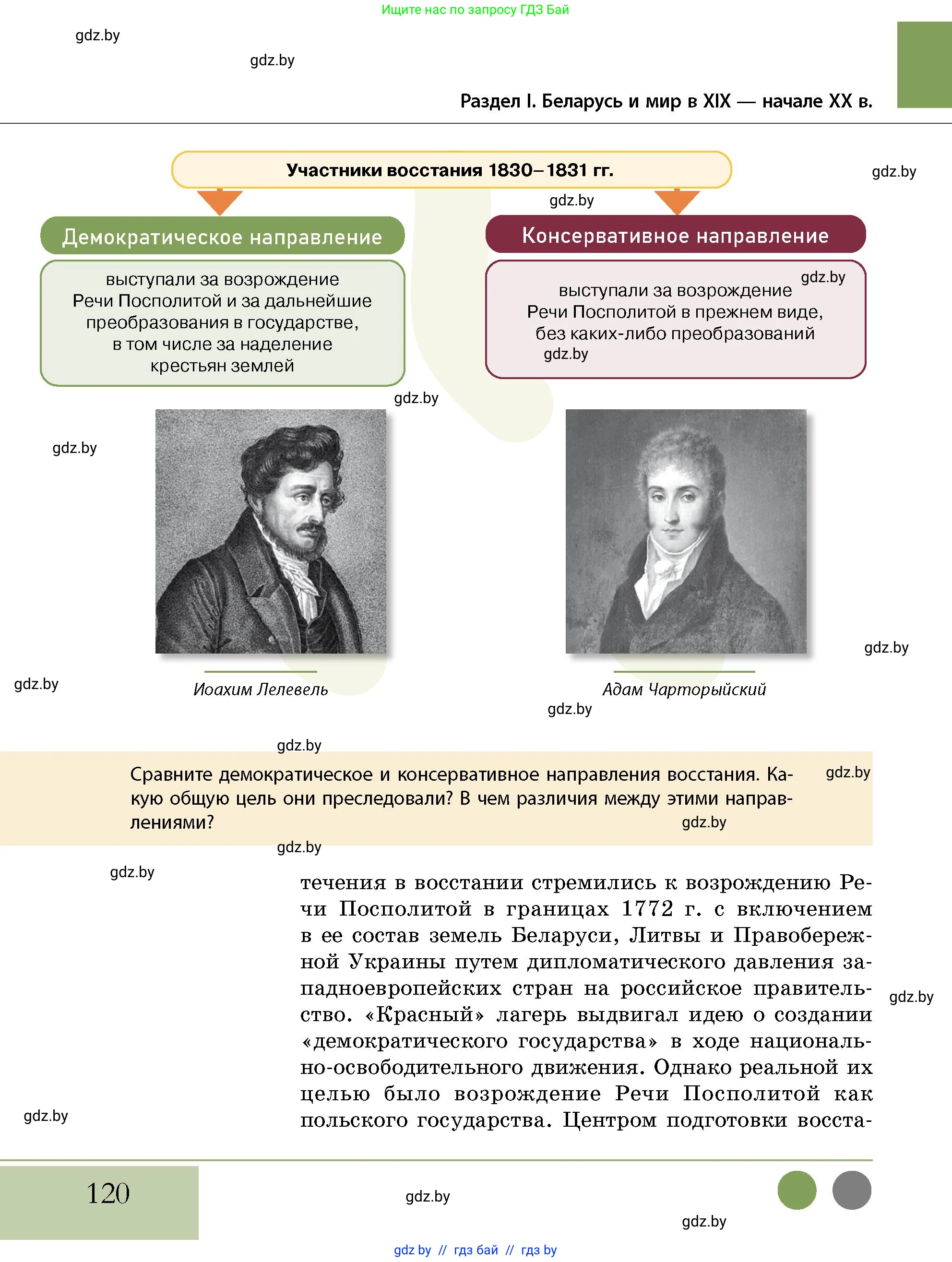 История Беларуси (Гісторыя Беларусі), 11 класс Учебник, авторы: Кохановский Александр Генадьевич, Кошелев Владимир Сергеевич, Темушев Степан Николаевич, Мох Е Н, Мезга Н Н, Корсак А И, Маскевич А И, Ходин С Н, издательство Издательский центр БГУ, Минск, 2025, зелёного цвета, страница 120