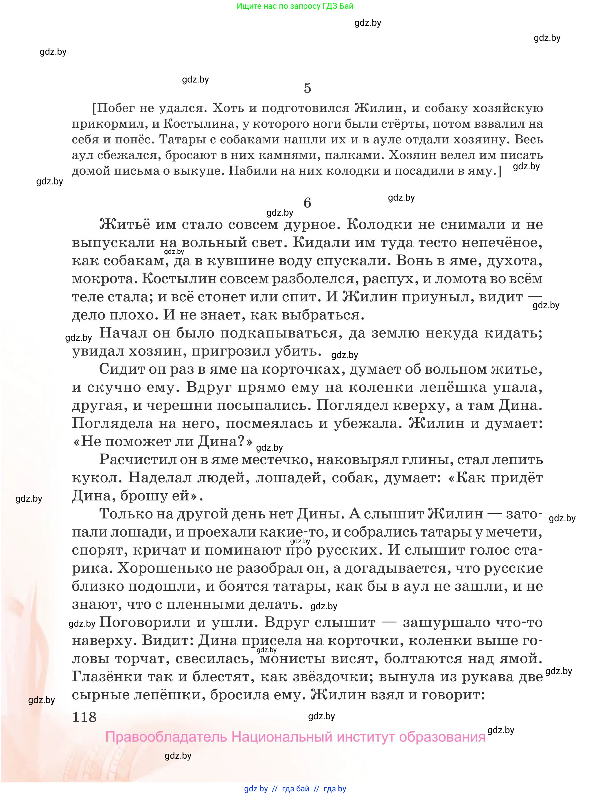 Русская литература, 5 класс Учебник, авторы: Мушинская Тамара Фёдоровна, Перевозная Евгения Васильевна, Каратай Светлана Николаевна, Гаранина Алла Ивановна, издательство Национальный институт образования, Минск, 2019, розового цвета, страница 118