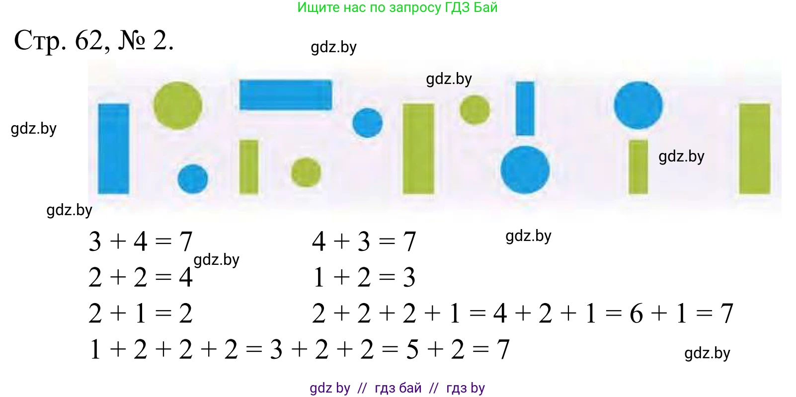 Математика, 1 класс Учебник, авторы: Муравьева Галина Леонидовна, Урбан Мария Анатольевна, издательство Академия образования, Минск, 2024, Часть 1, страница 62, номер 2, Решение