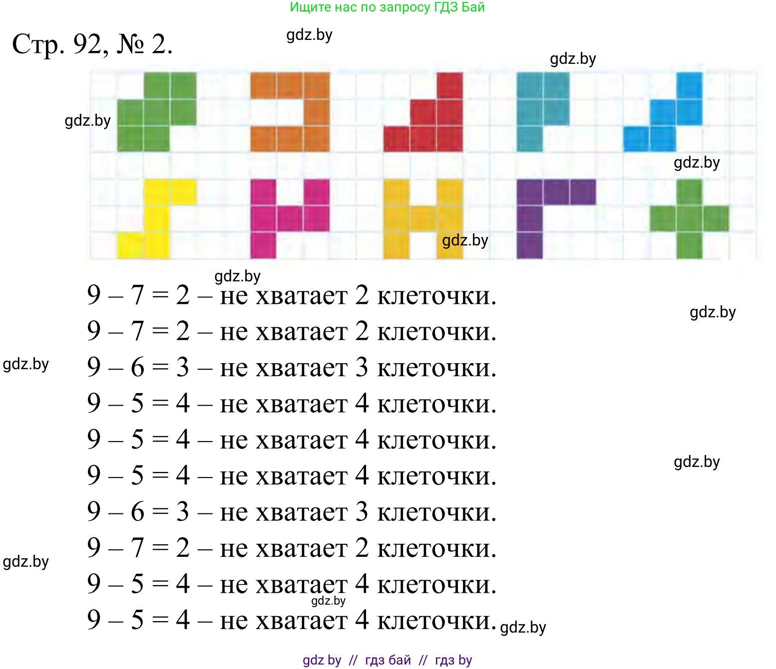 Математика, 1 класс Учебник, авторы: Муравьева Галина Леонидовна, Урбан Мария Анатольевна, издательство Академия образования, Минск, 2024, Часть 1, страница 92, номер 2, Решение