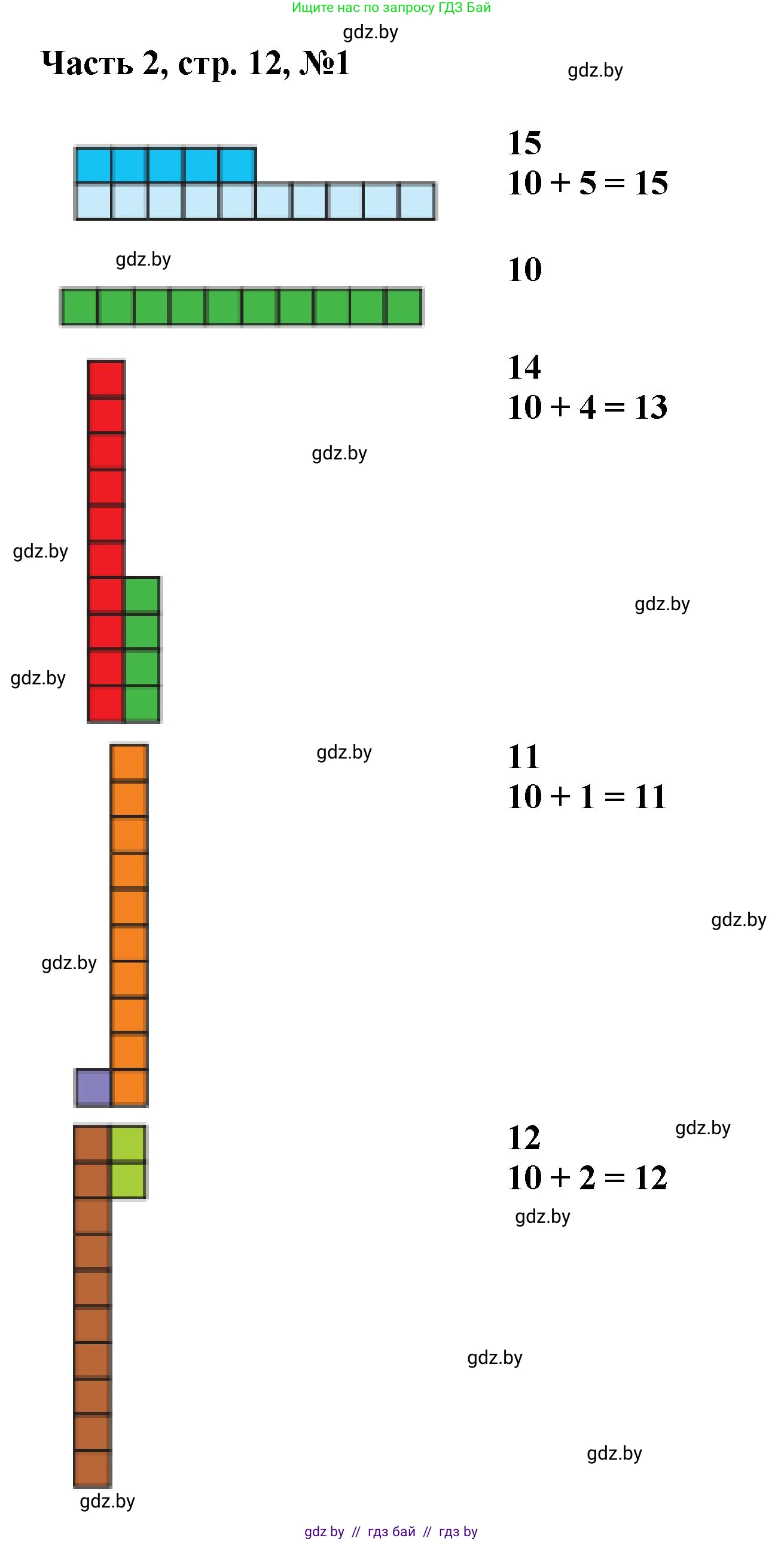 Математика, 1 класс Учебник, авторы: Муравьева Галина Леонидовна, Урбан Мария Анатольевна, издательство Академия образования, Минск, 2024, Часть 2, страница 12, номер 1, Решение