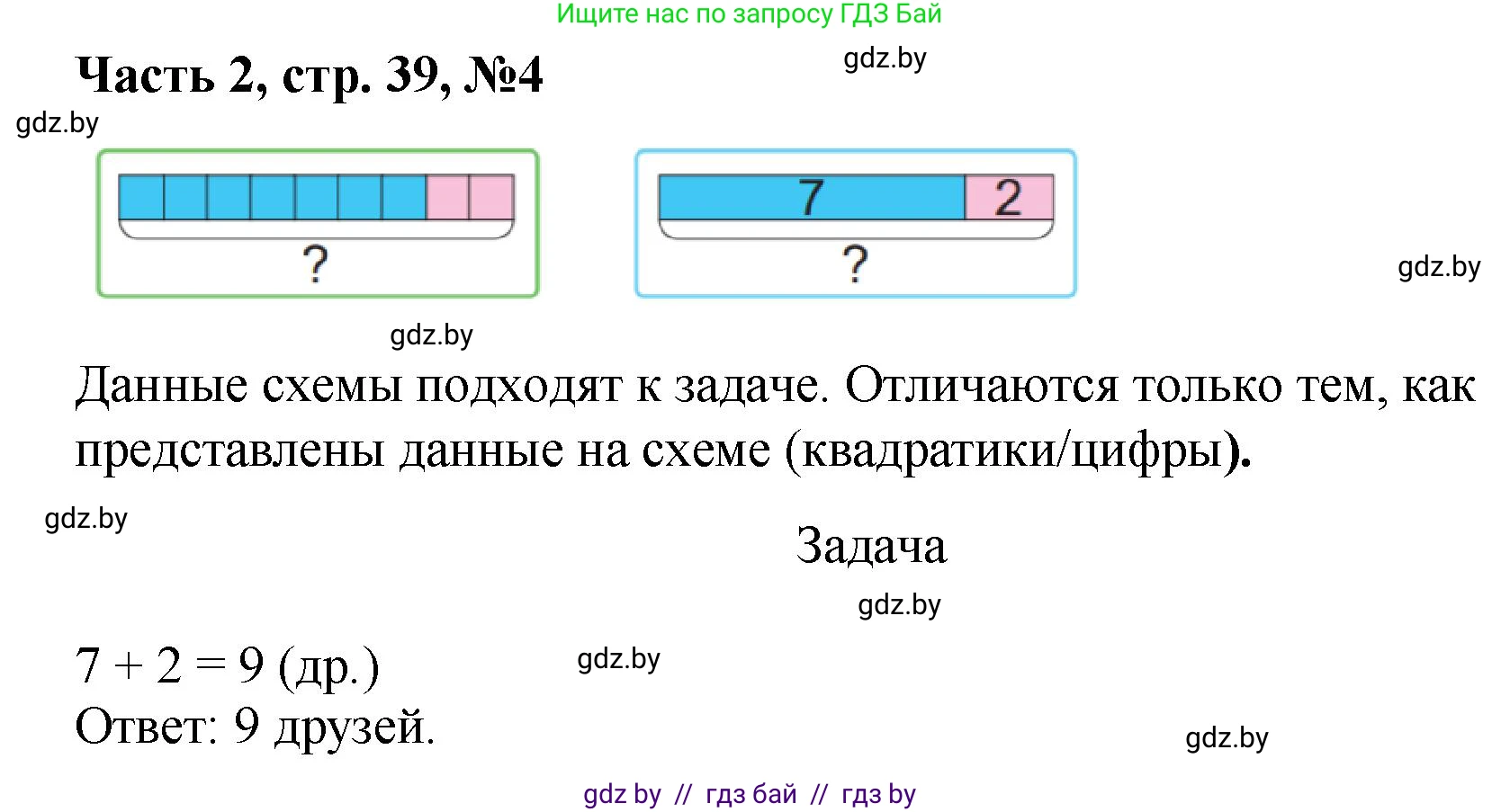 Математика, 1 класс Учебник, авторы: Муравьева Галина Леонидовна, Урбан Мария Анатольевна, издательство Академия образования, Минск, 2024, Часть 2, страница 39, номер 4, Решение