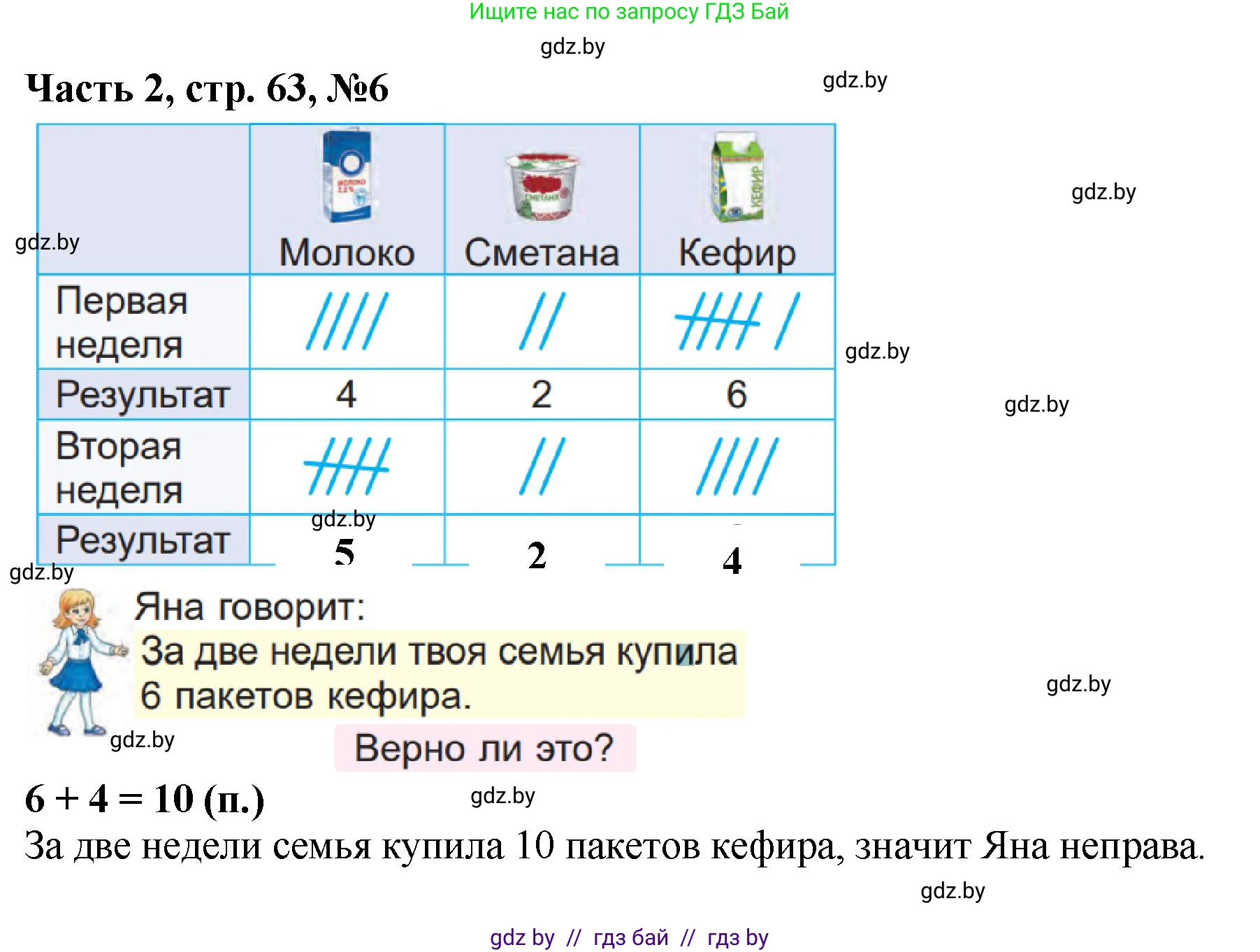 Математика, 1 класс Учебник, авторы: Муравьева Галина Леонидовна, Урбан Мария Анатольевна, издательство Академия образования, Минск, 2024, Часть 2, страница 63, номер 6, Решение