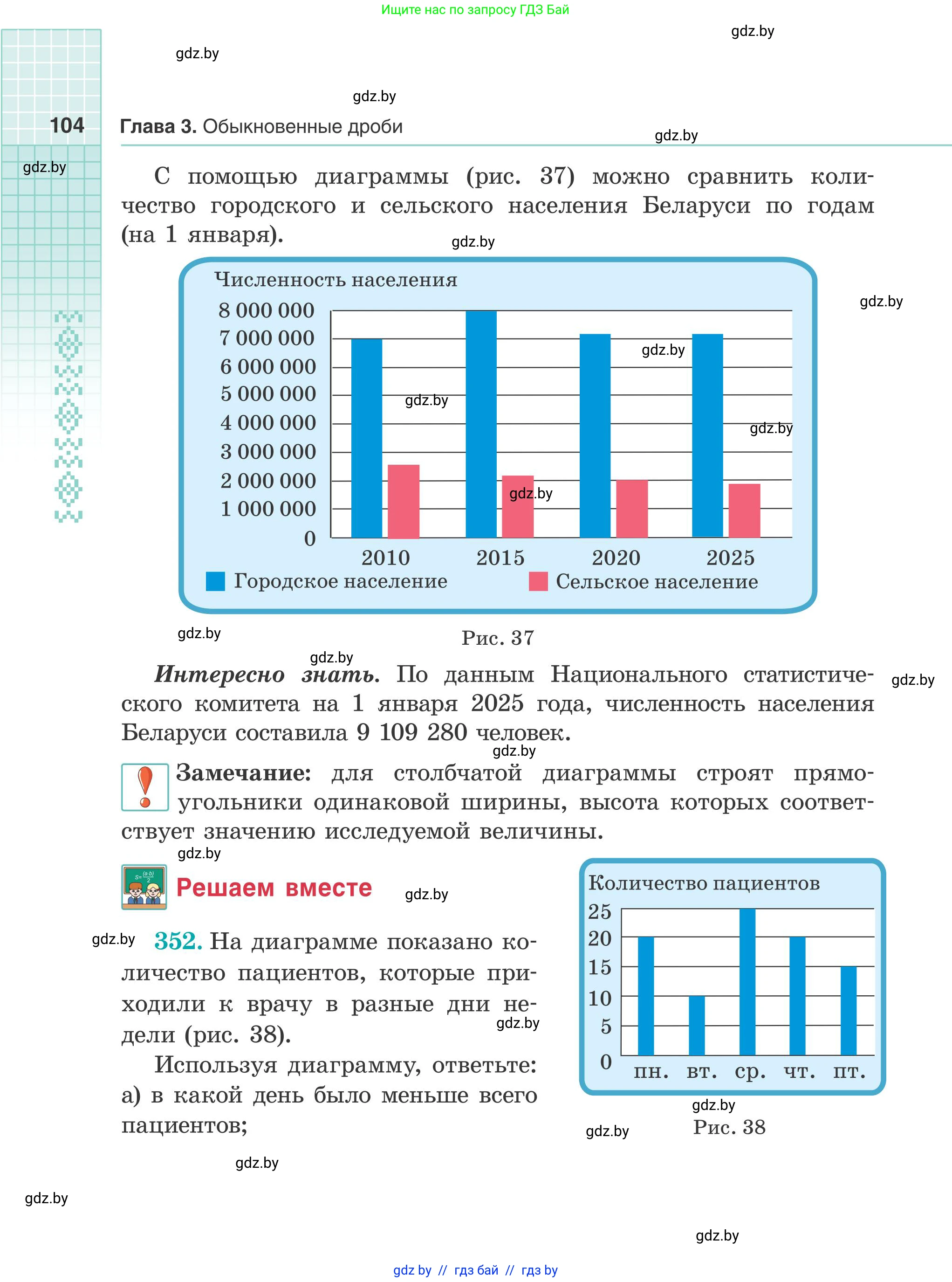 Математика, 5 класс Учебник, авторы: Герасимов Валерий Дмитриевич, Пирютко Ольга Николаевна, Лобанов Александр Павлович, издательство Адукацыя i выхаванне, Минск, 2025, белого цвета, Часть 1, страница 104