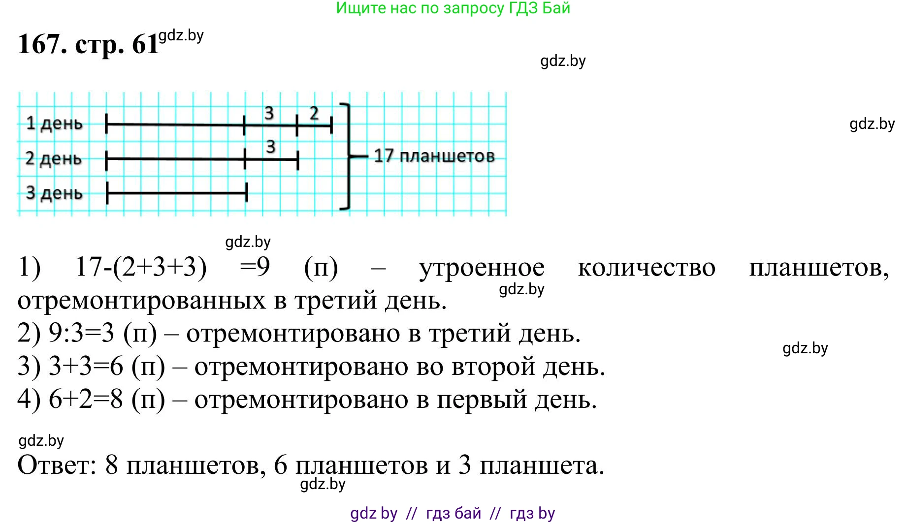 Математика, 5 класс Учебник, авторы: Герасимов Валерий Дмитриевич, Пирютко Ольга Николаевна, Лобанов Александр Павлович, издательство Адукацыя i выхаванне, Минск, 2025, белого цвета, Часть 1, страница 61, номер 167, Решение 2025
