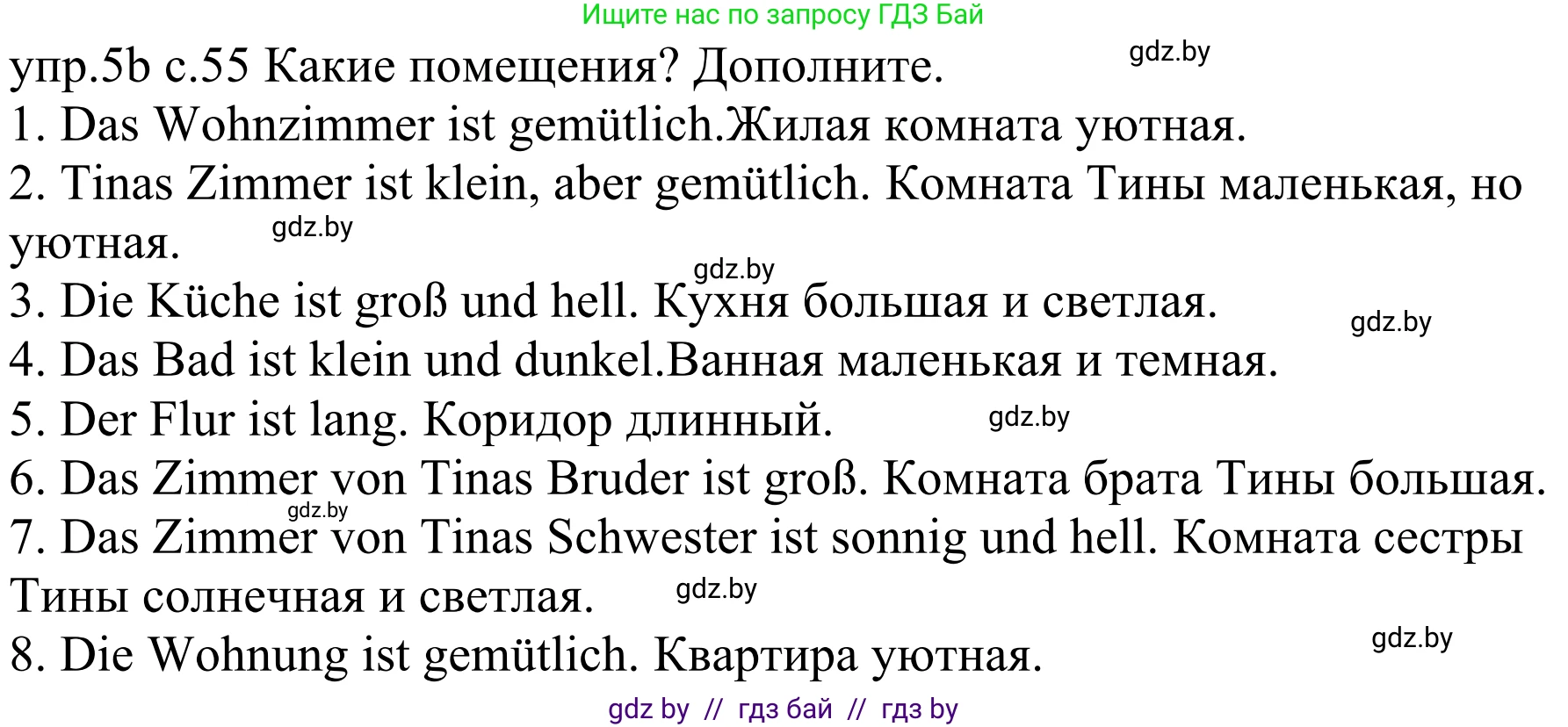Немецкий язык (Deutsch), 4 класс Учебник (Schülerbuch), авторы: Будько Антонина Филипповна (Budjko Antonina), Урбанович Инна Ювинальевна (Urbanowitsch Ina), издательство Вышэйшая школа, Минск, 2019, жёлтого цвета, Часть 2, страница 55, номер 5b, Решение