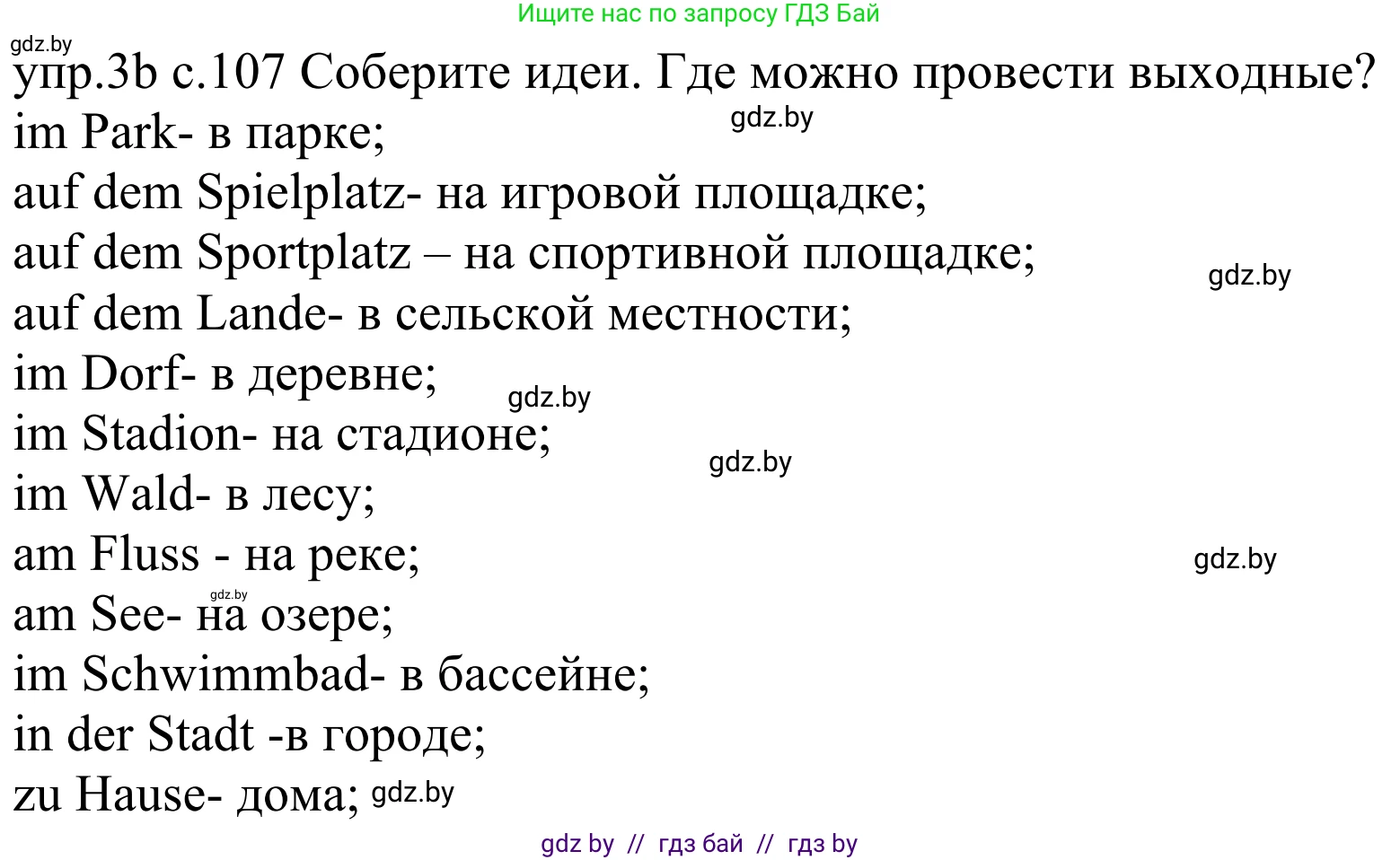 Немецкий язык (Deutsch), 4 класс Учебник (Schülerbuch), авторы: Будько Антонина Филипповна (Budjko Antonina), Урбанович Инна Ювинальевна (Urbanowitsch Ina), издательство Вышэйшая школа, Минск, 2019, жёлтого цвета, Часть 2, страница 107, номер 3b, Решение