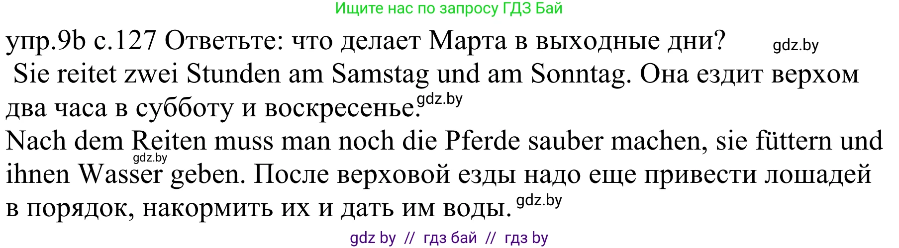 Немецкий язык (Deutsch), 4 класс Учебник (Schülerbuch), авторы: Будько Антонина Филипповна (Budjko Antonina), Урбанович Инна Ювинальевна (Urbanowitsch Ina), издательство Вышэйшая школа, Минск, 2019, жёлтого цвета, Часть 2, страница 127, номер 9b, Решение