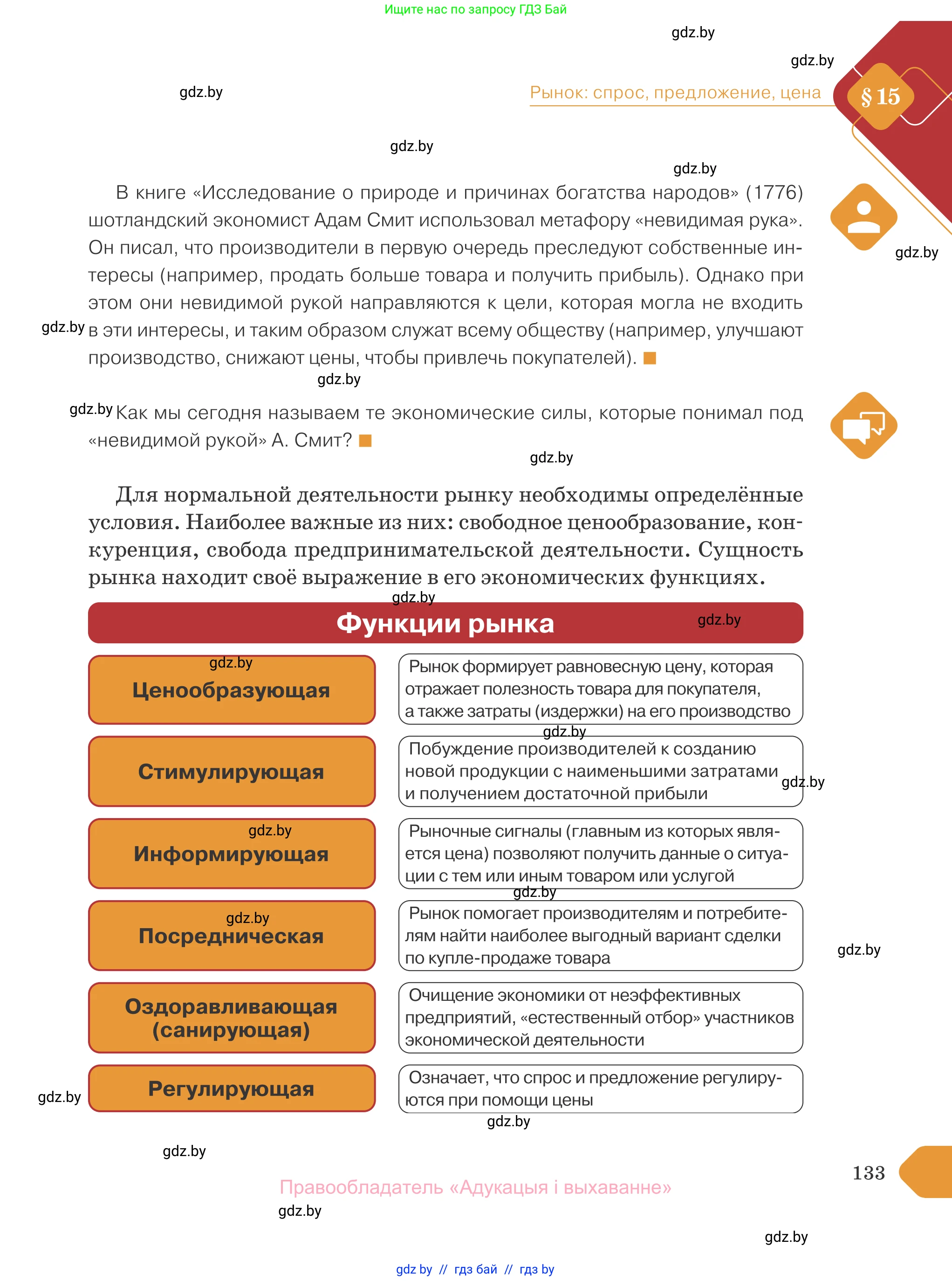 Обществоведение, 10 класс Учебник, авторы: Данилов Александр Николаевич, Полейко Елена Александровна, Кушнер Надежда Васильевна, Бернат Ирина Петровна, Безнюк Д К, Белов А А, Гречнева Е Ф, Кобяк О В, Мармашова С П, Можейко М А, Старовойтова Л В, Черченко Н В, издательство Адукацыя i выхаванне, Минск, 2020, страница 133