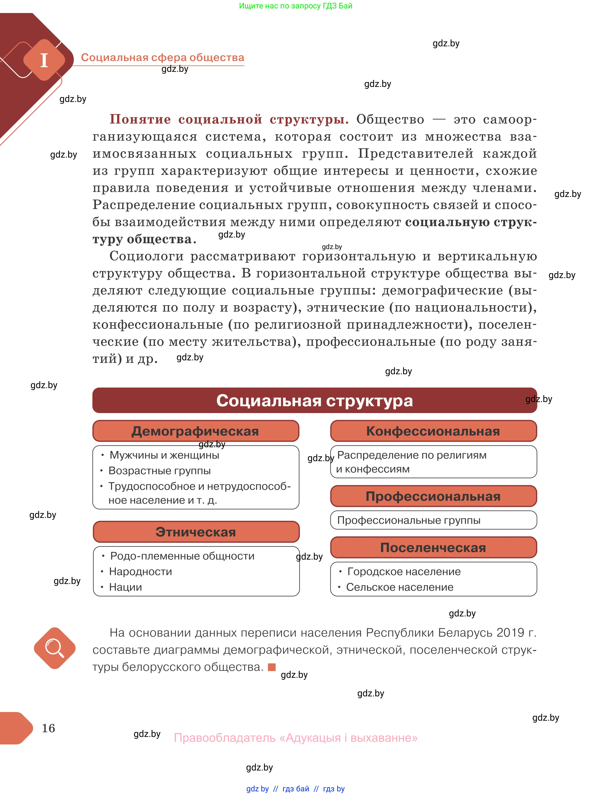 Обществоведение, 10 класс Учебник, авторы: Данилов Александр Николаевич, Полейко Елена Александровна, Кушнер Надежда Васильевна, Бернат Ирина Петровна, Безнюк Д К, Белов А А, Гречнева Е Ф, Кобяк О В, Мармашова С П, Можейко М А, Старовойтова Л В, Черченко Н В, издательство Адукацыя i выхаванне, Минск, 2020, страница 16