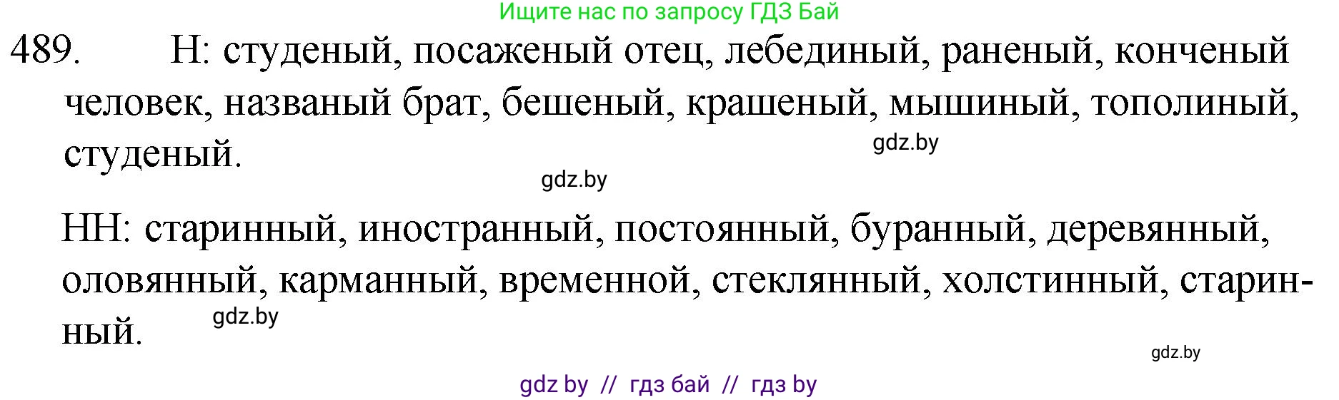 Русский язык, 7 класс Учебник, авторы: Волынец Татьяна Николаевна, Литвинко Франя Михайловна, Долбик Елена Евгеньевна, Таяновская И В, Винник И Р, издательство Национальный институт образования, Минск, 2020, бирюзового цвета, страница 234, номер 489, Решение