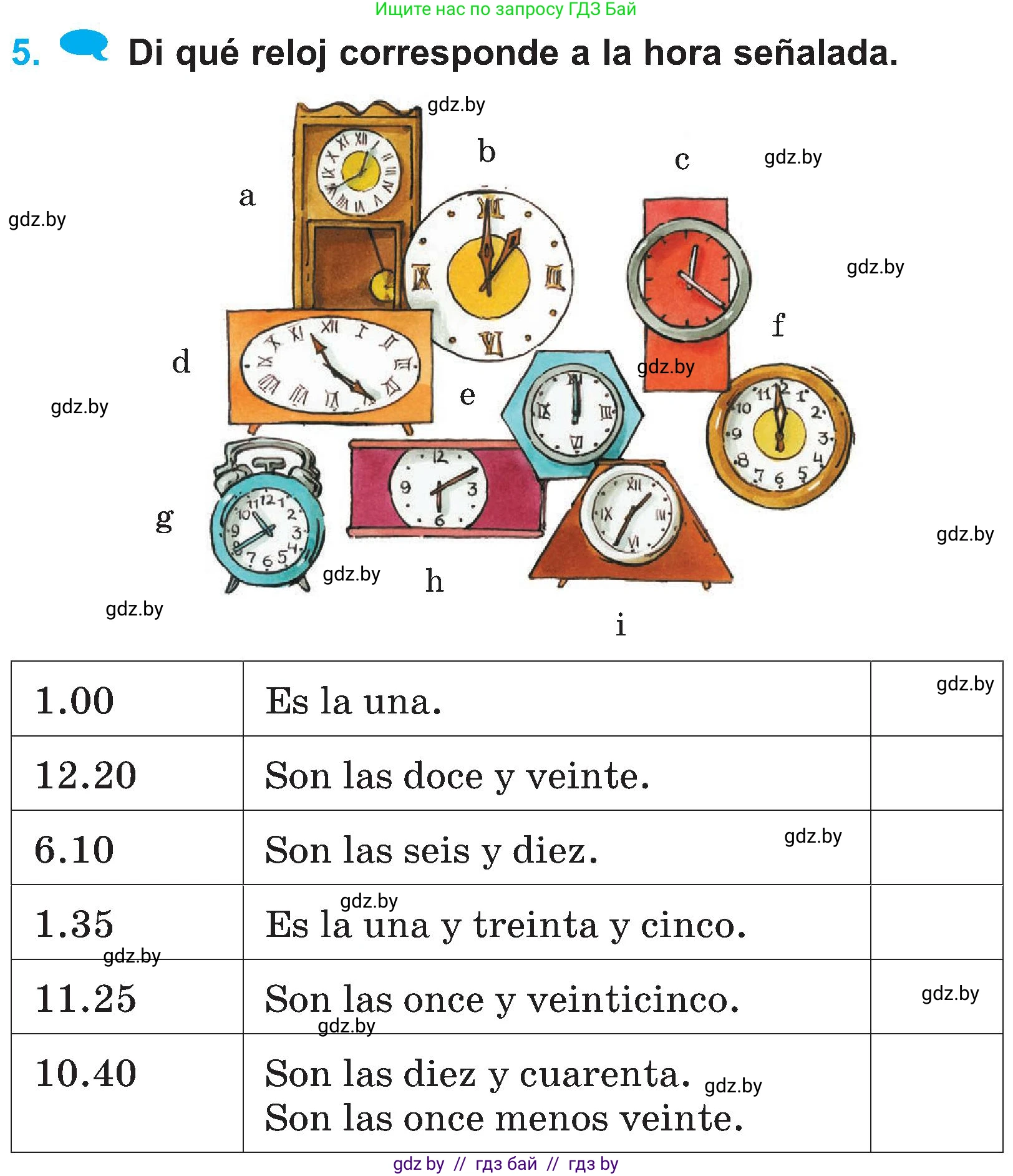Испанский язык, 4 класс Учебник, авторы: Гриневич Елена Карловна, Бахар Лариса Николаевна, издательство Вышэйшая школа, Минск, 2019, красного цвета, Часть 1, страница 101, номер 5, Условие