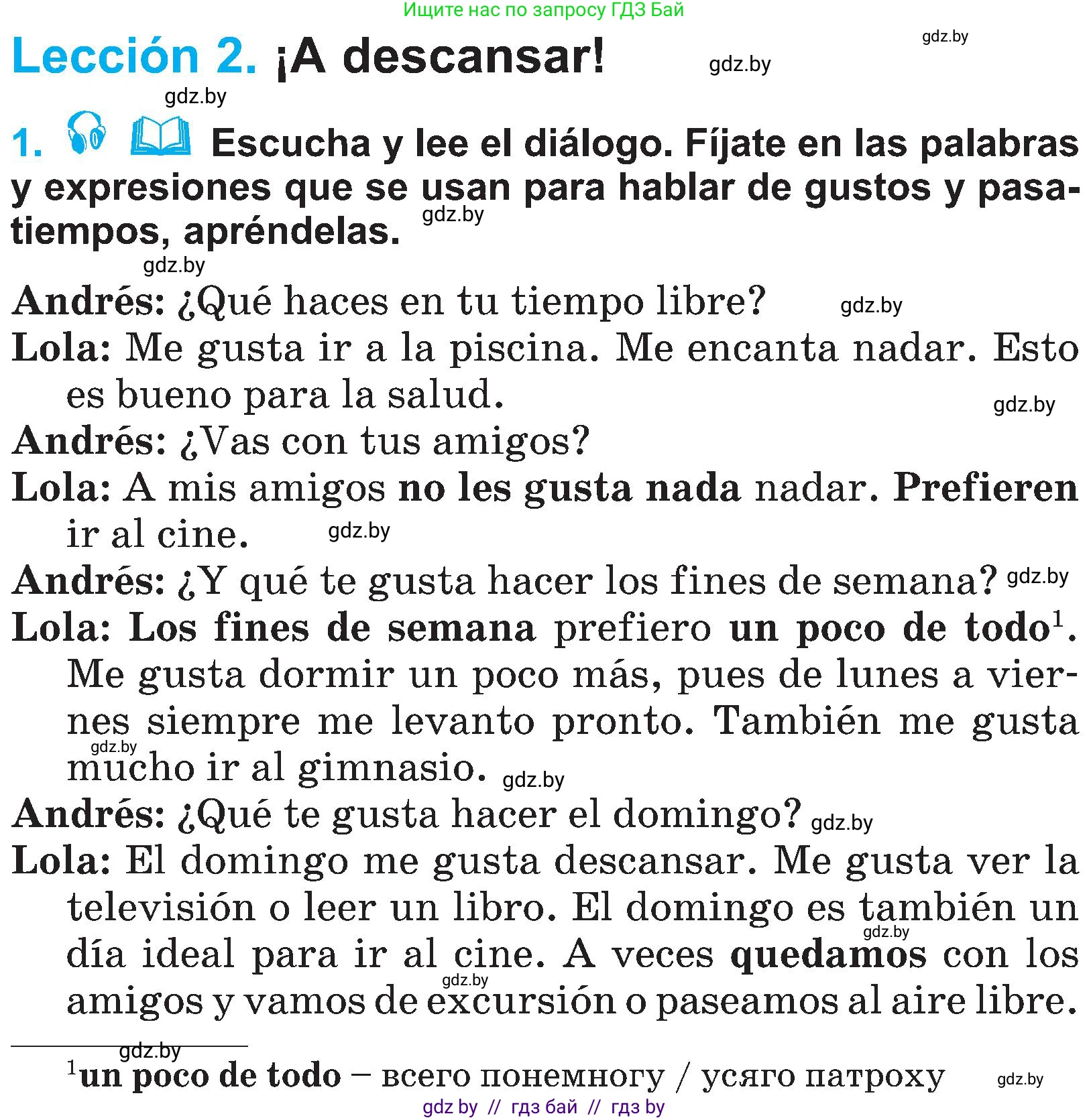 Испанский язык, 4 класс Учебник, авторы: Гриневич Елена Карловна, Бахар Лариса Николаевна, издательство Вышэйшая школа, Минск, 2019, красного цвета, Часть 2, страница 118, номер 1, Условие