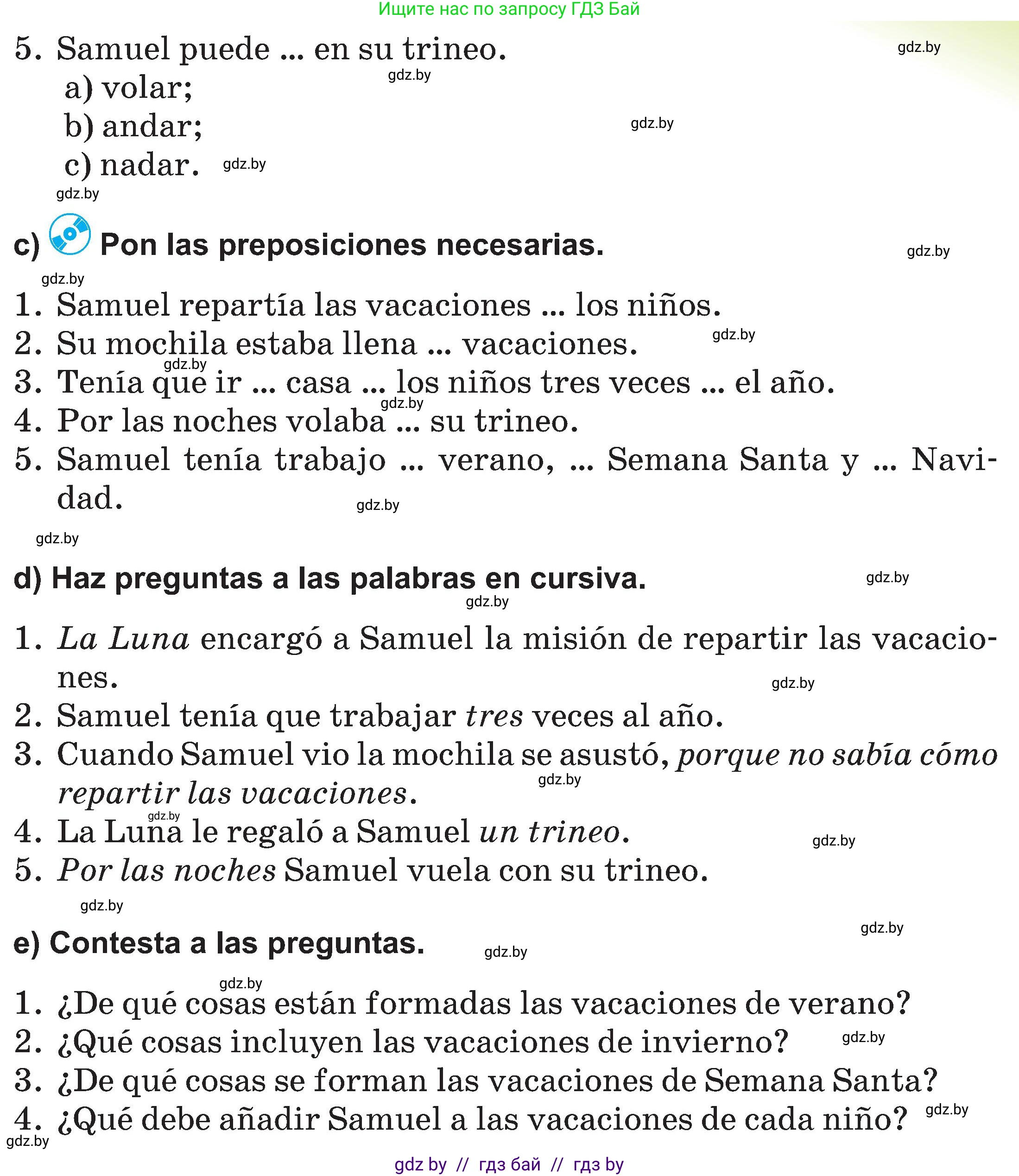 Испанский язык, 5 класс Учебник, авторы: Цыбулева Татьяна Эдуардовна, Пушкина Ольга Александровна, издательство Вышэйшая школа, Минск, 2017, оранжевого цвета, страница 89, номер 4, Условие (продолжение 3)