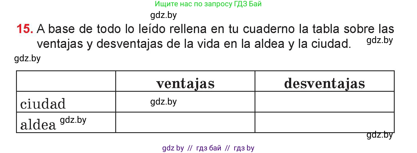 Испанский язык, 7 класс Учебник, авторы: Цыбулева Татьяна Эдуардовна, Пушкина Ольга Александровна, Карпиевич Галина Константиновна, издательство Издательский центр БГУ, Минск, 2019, бирюзового цвета, Часть 2, страница 140, номер 15, Условие