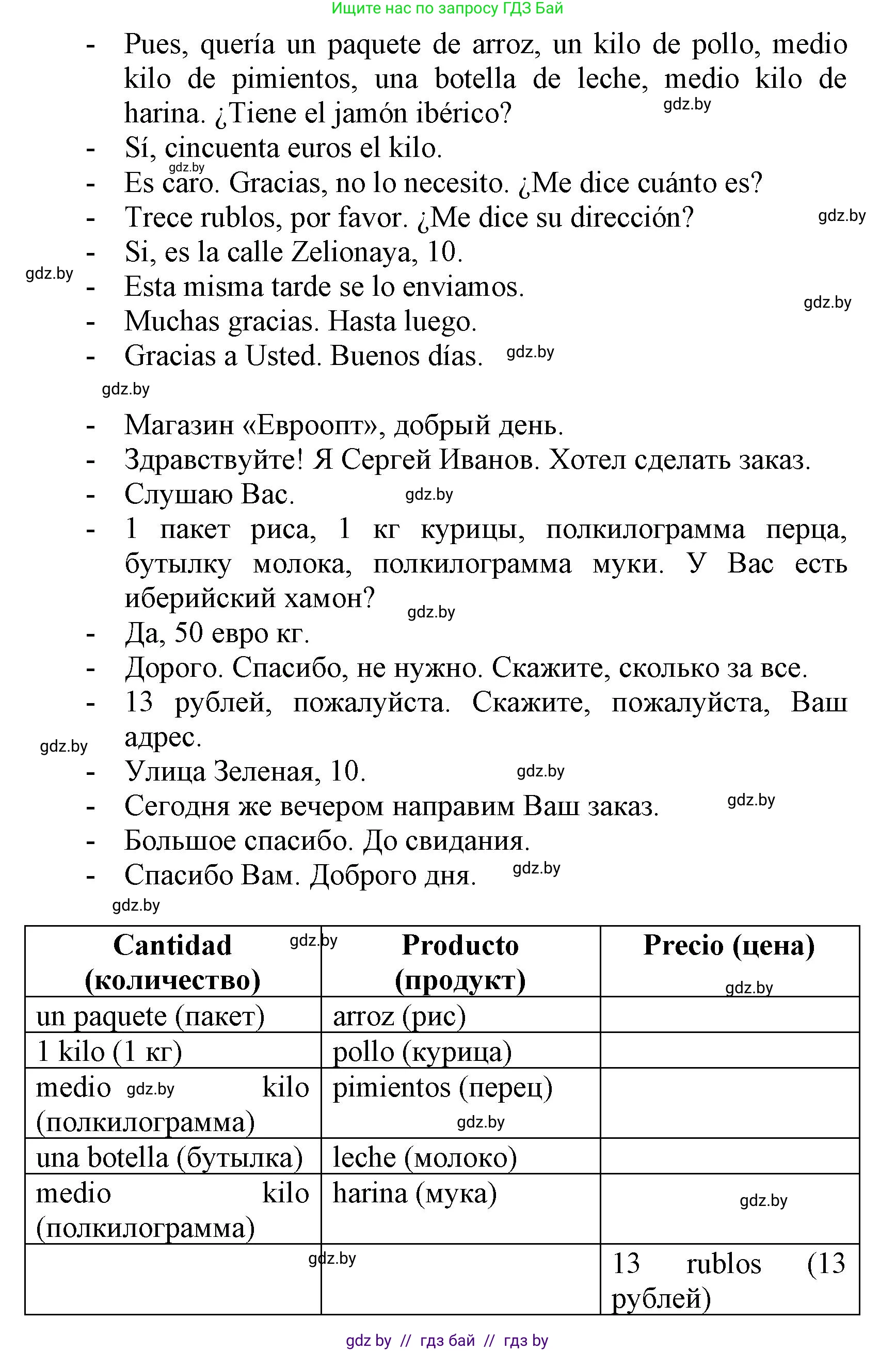 Испанский язык, 7 класс Учебник, автор: Гриневич Елена Карловна, издательство Вышэйшая школа, Минск, 2017, оранжевого цвета, страница 243, номер 13, Решение (продолжение 2)