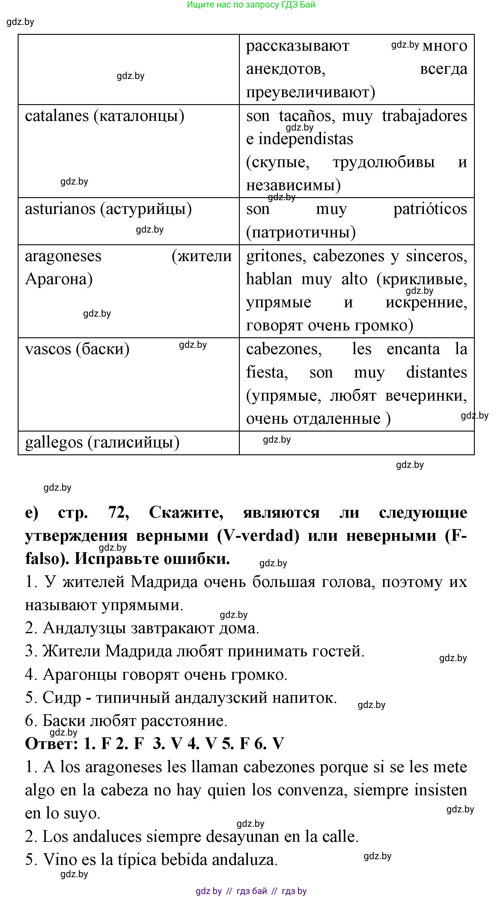 Испанский язык, 8 класс Учебник, авторы: Цыбулева Татьяна Эдуардовна, Пушкина Ольга Александровна, издательство Издательский центр БГУ, Минск, 2016, оранжевого цвета, страница 70, номер 10, Решение (продолжение 4)