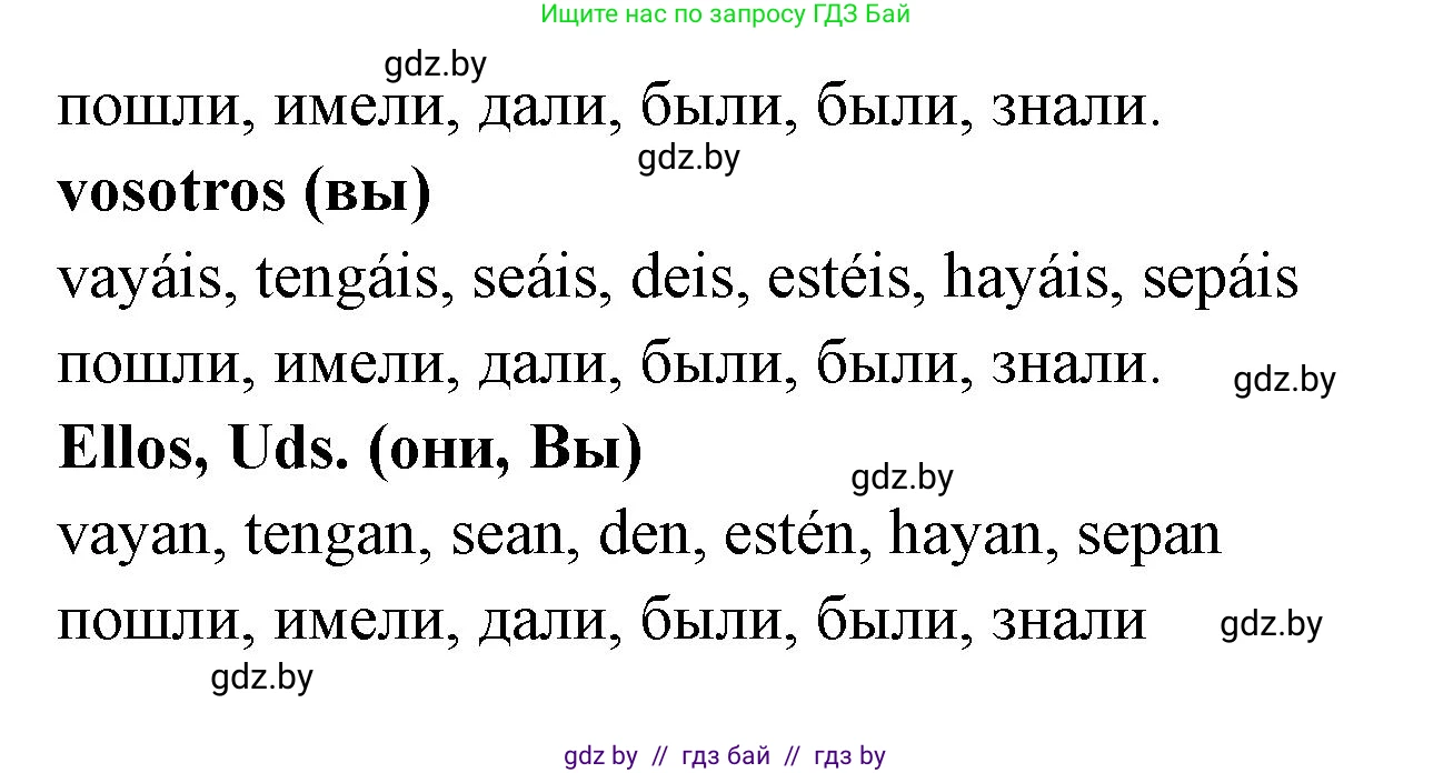 Испанский язык, 8 класс Учебник, авторы: Цыбулева Татьяна Эдуардовна, Пушкина Ольга Александровна, издательство Издательский центр БГУ, Минск, 2016, оранжевого цвета, страница 190, номер 7, Решение (продолжение 2)