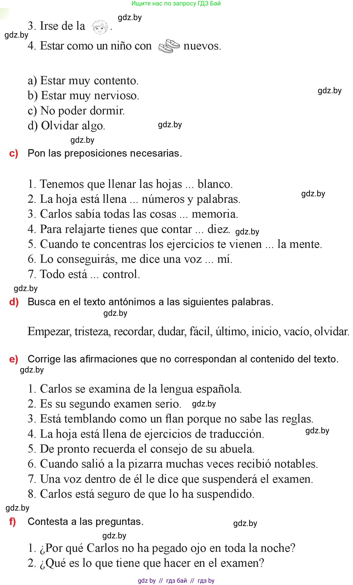 Испанский язык, 9 класс Учебник, авторы: Цыбулева Татьяна Эдуардовна, Пушкина Ольга Александровна, издательство Издательский центр БГУ, Минск, 2017, страница 20, номер 3, Условие (продолжение 3)