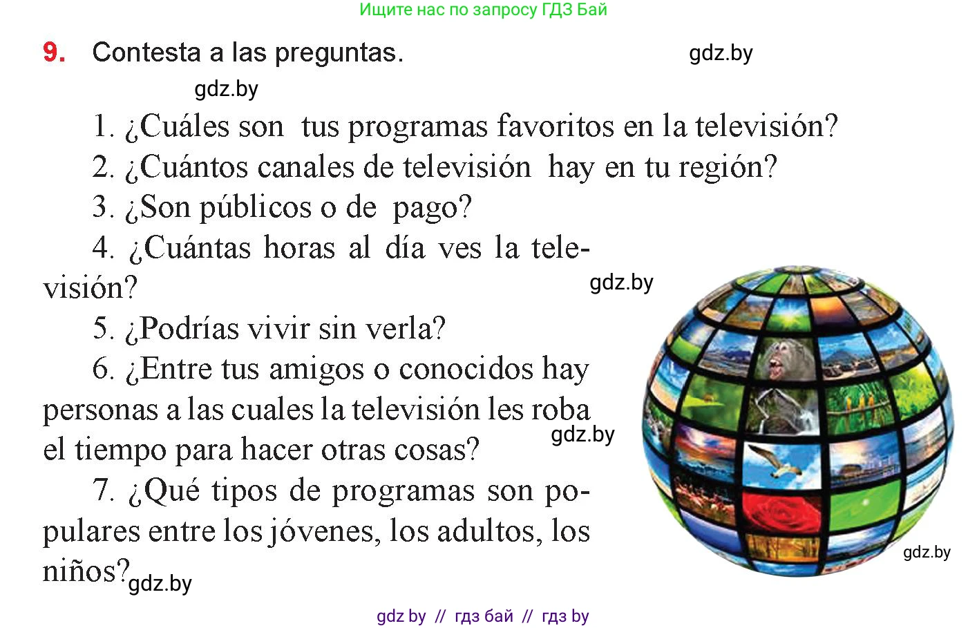 Испанский язык, 9 класс Учебник, авторы: Цыбулева Татьяна Эдуардовна, Пушкина Ольга Александровна, издательство Издательский центр БГУ, Минск, 2017, страница 35, номер 9, Условие