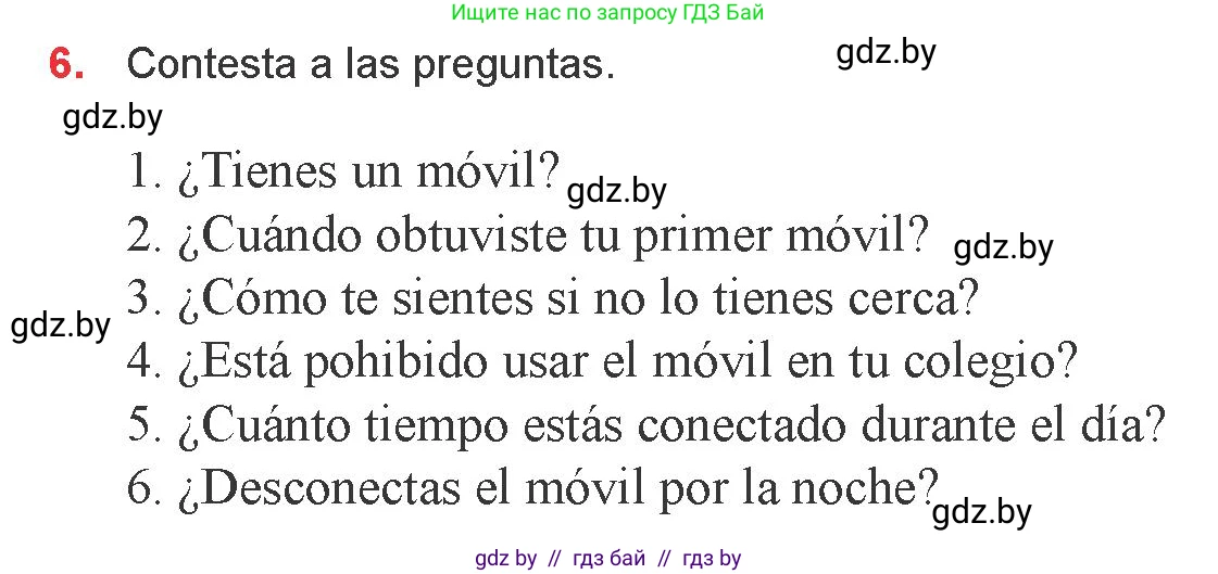 Испанский язык, 9 класс Учебник, авторы: Цыбулева Татьяна Эдуардовна, Пушкина Ольга Александровна, издательство Издательский центр БГУ, Минск, 2017, страница 47, номер 6, Условие