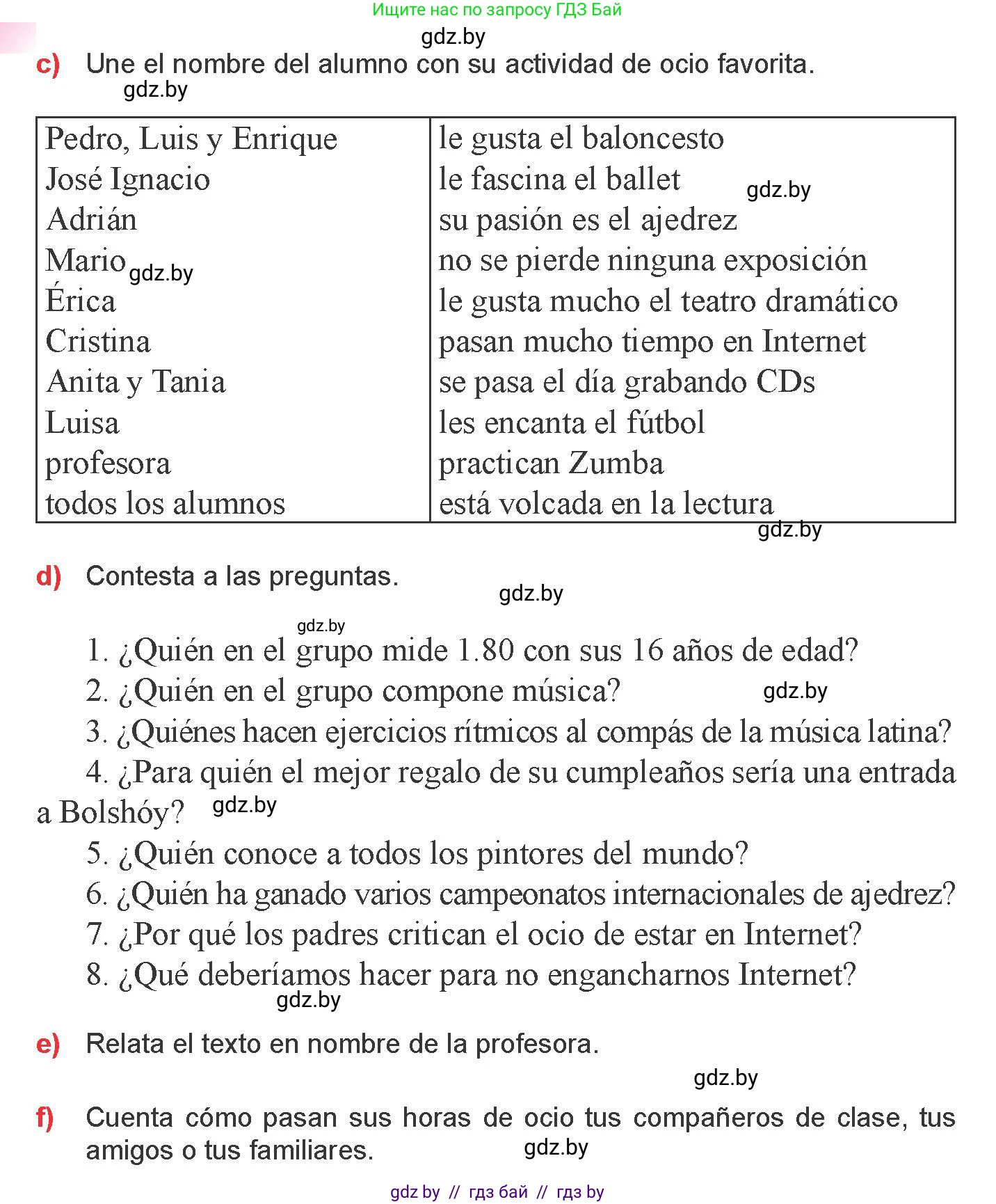 Испанский язык, 9 класс Учебник, авторы: Цыбулева Татьяна Эдуардовна, Пушкина Ольга Александровна, издательство Издательский центр БГУ, Минск, 2017, страница 103, номер 9, Условие (продолжение 2)