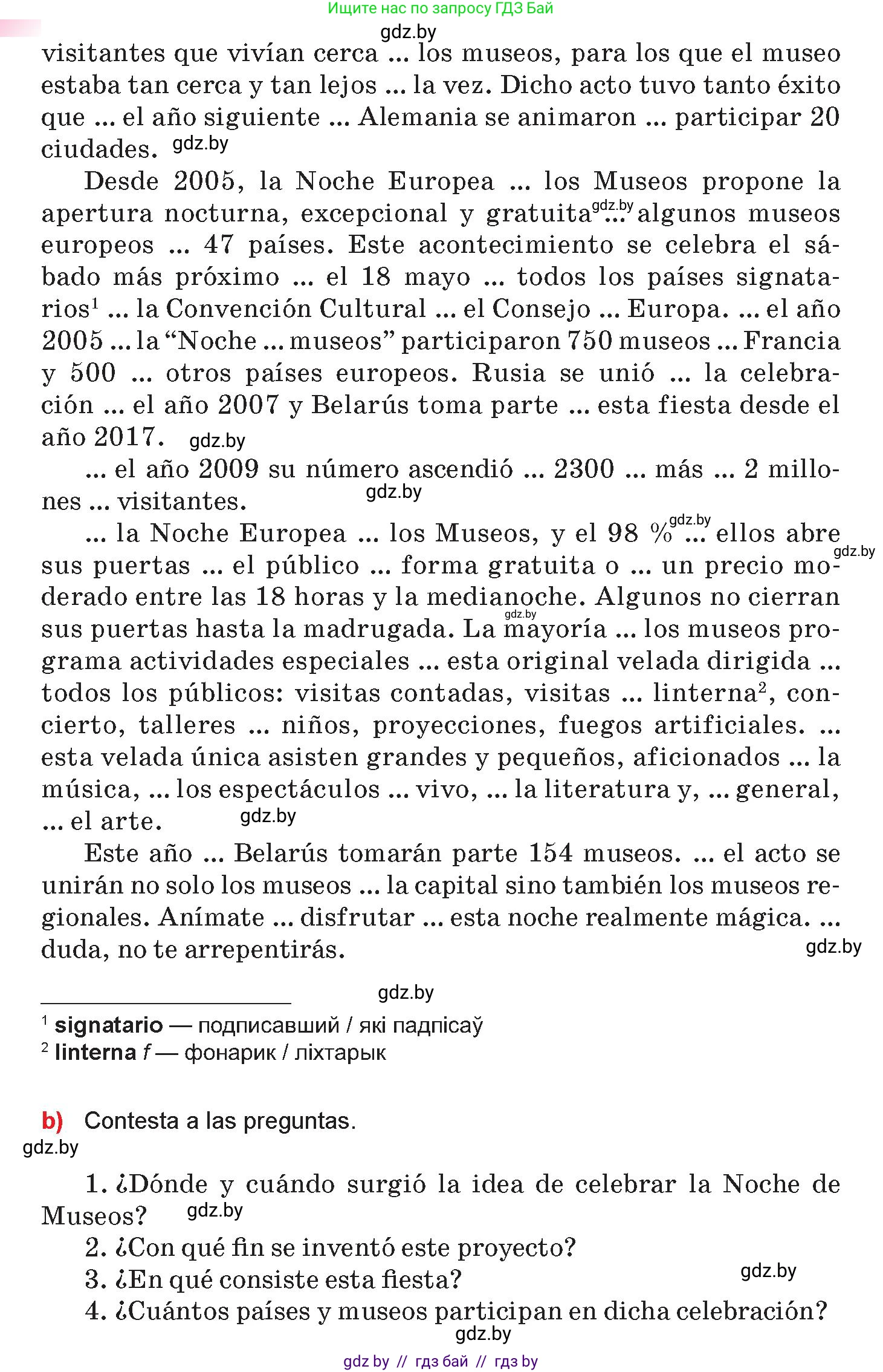 Испанский язык, 10 класс Учебник, авторы: Цыбулева Татьяна Эдуардовна, Пушкина Ольга Александровна, Карпиевич Галина Константиновна, издательство Издательский центр БГУ, Минск, 2019, оранжевого цвета, страница 93, номер 18, Условие (продолжение 2)