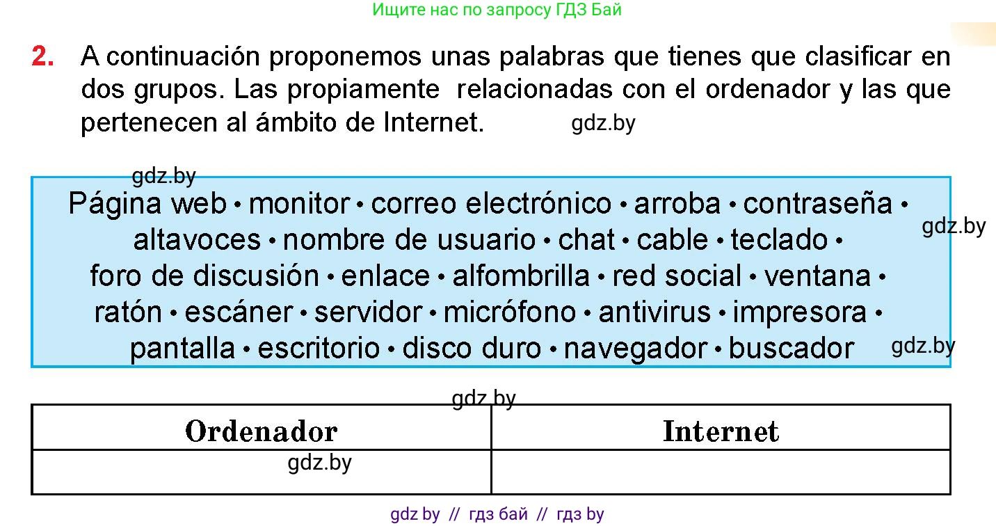 Испанский язык, 10 класс Учебник, авторы: Цыбулева Татьяна Эдуардовна, Пушкина Ольга Александровна, Карпиевич Галина Константиновна, издательство Издательский центр БГУ, Минск, 2019, оранжевого цвета, страница 125, номер 2, Условие