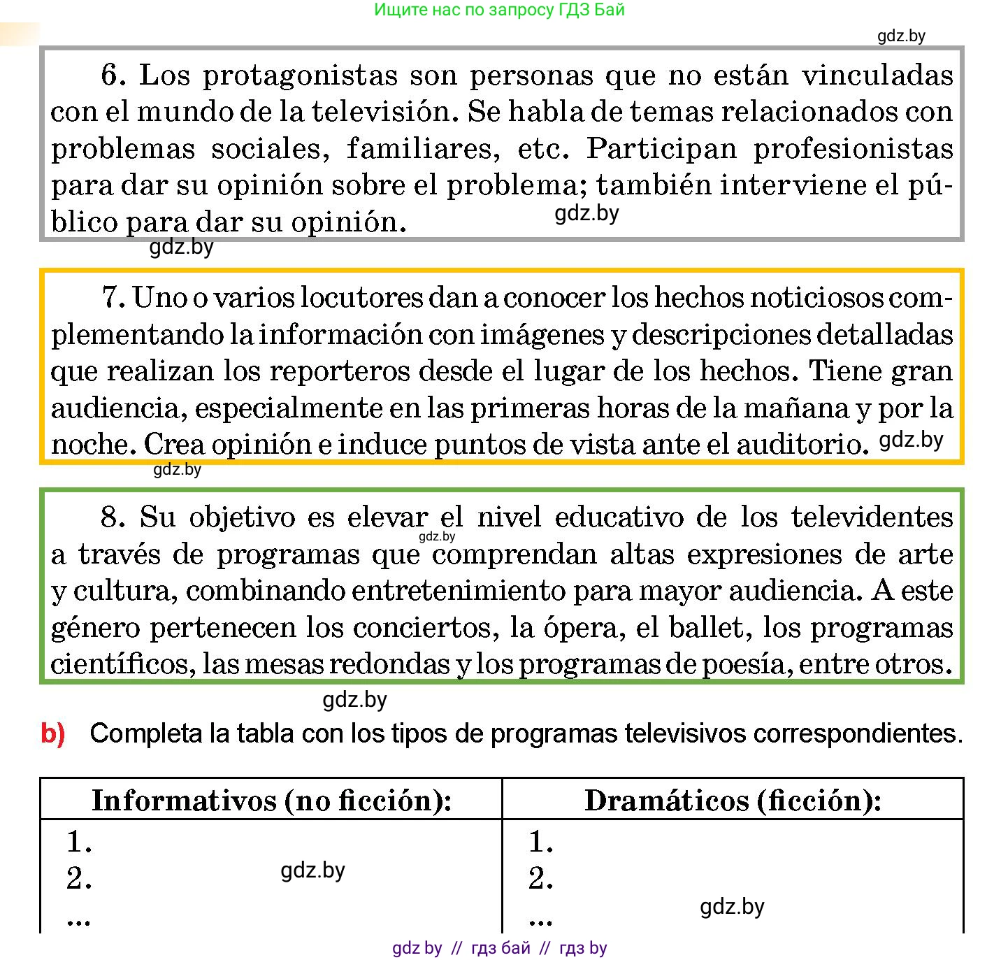 Испанский язык, 10 класс Учебник, авторы: Цыбулева Татьяна Эдуардовна, Пушкина Ольга Александровна, Карпиевич Галина Константиновна, издательство Издательский центр БГУ, Минск, 2019, оранжевого цвета, страница 135, номер 3, Условие (продолжение 2)