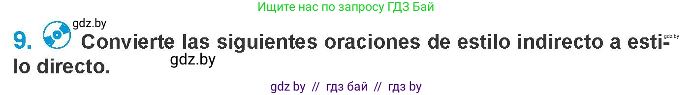 Испанский язык, 10 класс Учебник, авторы: Гриневич Елена Карловна, Янукенас Ольга Викторовна, издательство Вышэйшая школа, Минск, 2019, оранжевого цвета, страница 33, номер 9, Условие