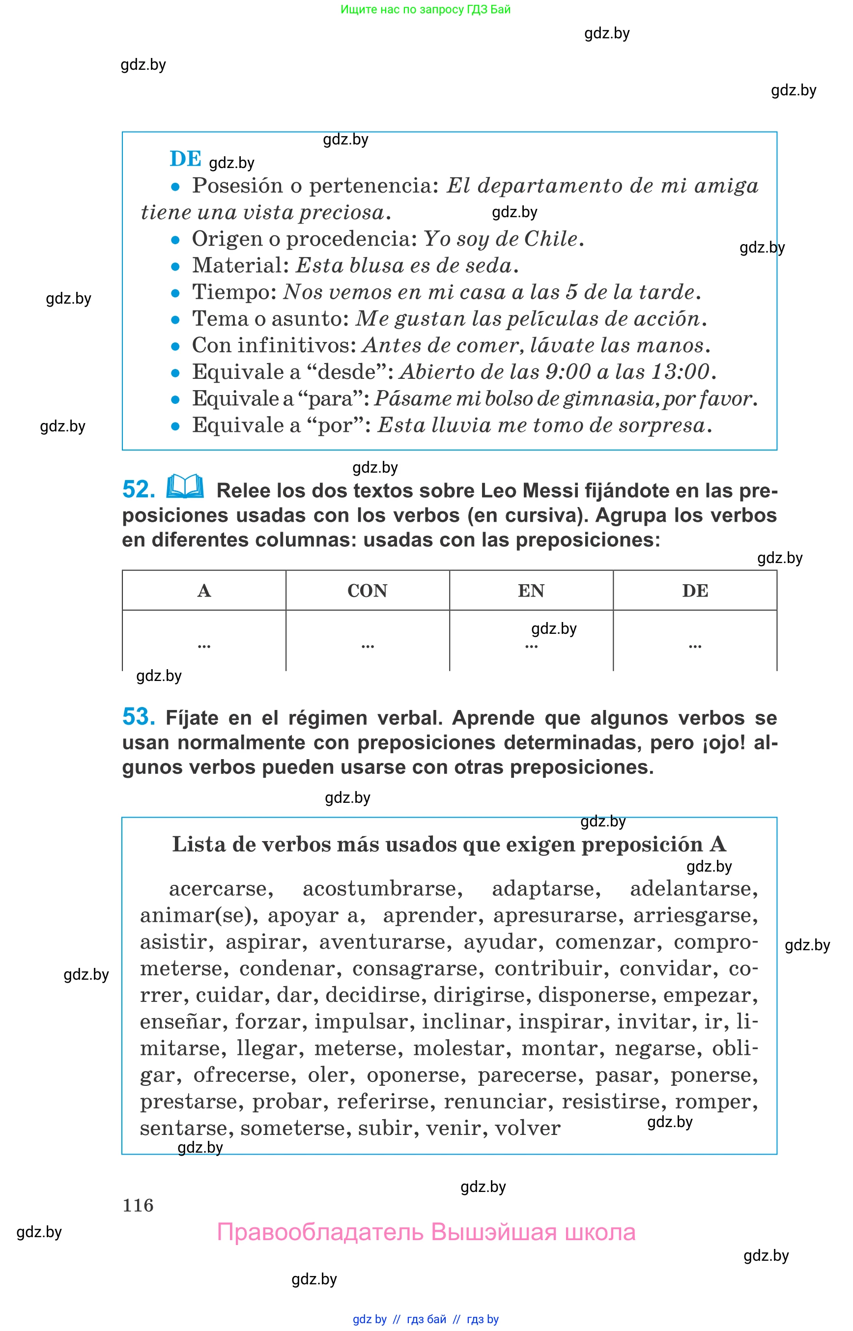 Испанский язык, 10 класс Учебник, авторы: Гриневич Елена Карловна, Янукенас Ольга Викторовна, издательство Вышэйшая школа, Минск, 2019, оранжевого цвета, страница 116