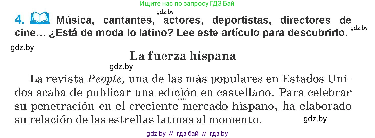 Испанский язык, 10 класс Учебник, авторы: Гриневич Елена Карловна, Янукенас Ольга Викторовна, издательство Вышэйшая школа, Минск, 2019, оранжевого цвета, страница 93, номер 4, Условие