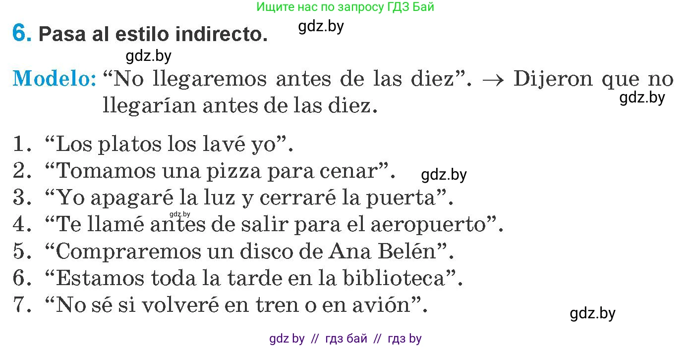 Испанский язык, 10 класс Учебник, авторы: Гриневич Елена Карловна, Янукенас Ольга Викторовна, издательство Вышэйшая школа, Минск, 2019, оранжевого цвета, страница 234, номер 6, Условие
