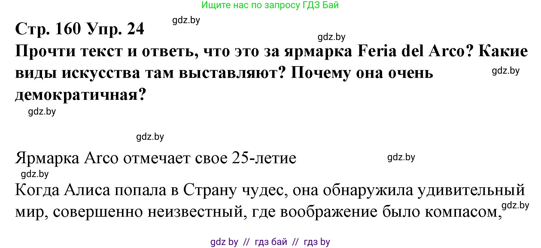 Испанский язык, 10 класс Учебник, авторы: Гриневич Елена Карловна, Янукенас Ольга Викторовна, издательство Вышэйшая школа, Минск, 2019, оранжевого цвета, страница 160, номер 24, Решение