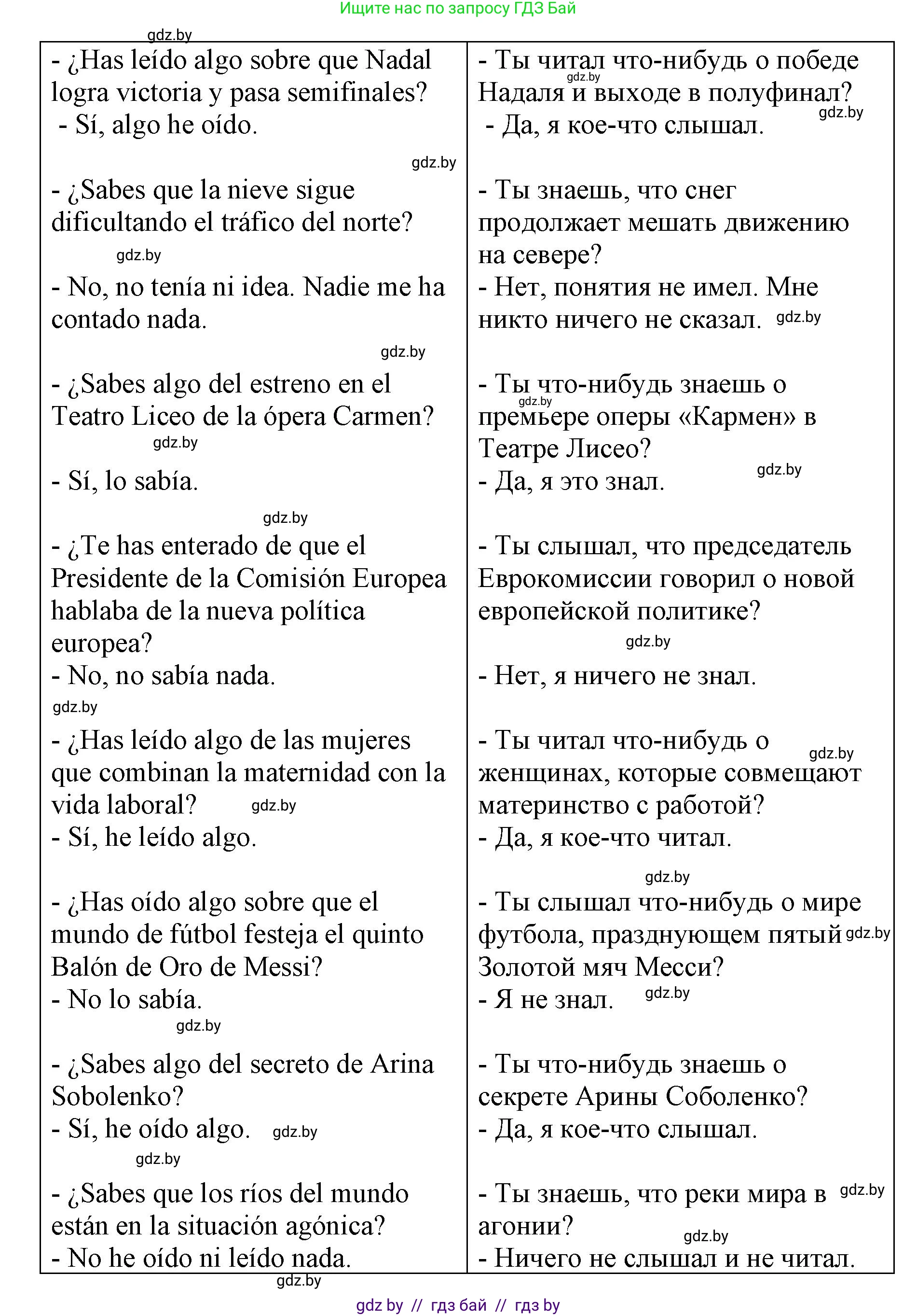 Испанский язык, 10 класс Учебник, авторы: Гриневич Елена Карловна, Янукенас Ольга Викторовна, издательство Вышэйшая школа, Минск, 2019, оранжевого цвета, страница 197, номер 15, Решение (продолжение 2)